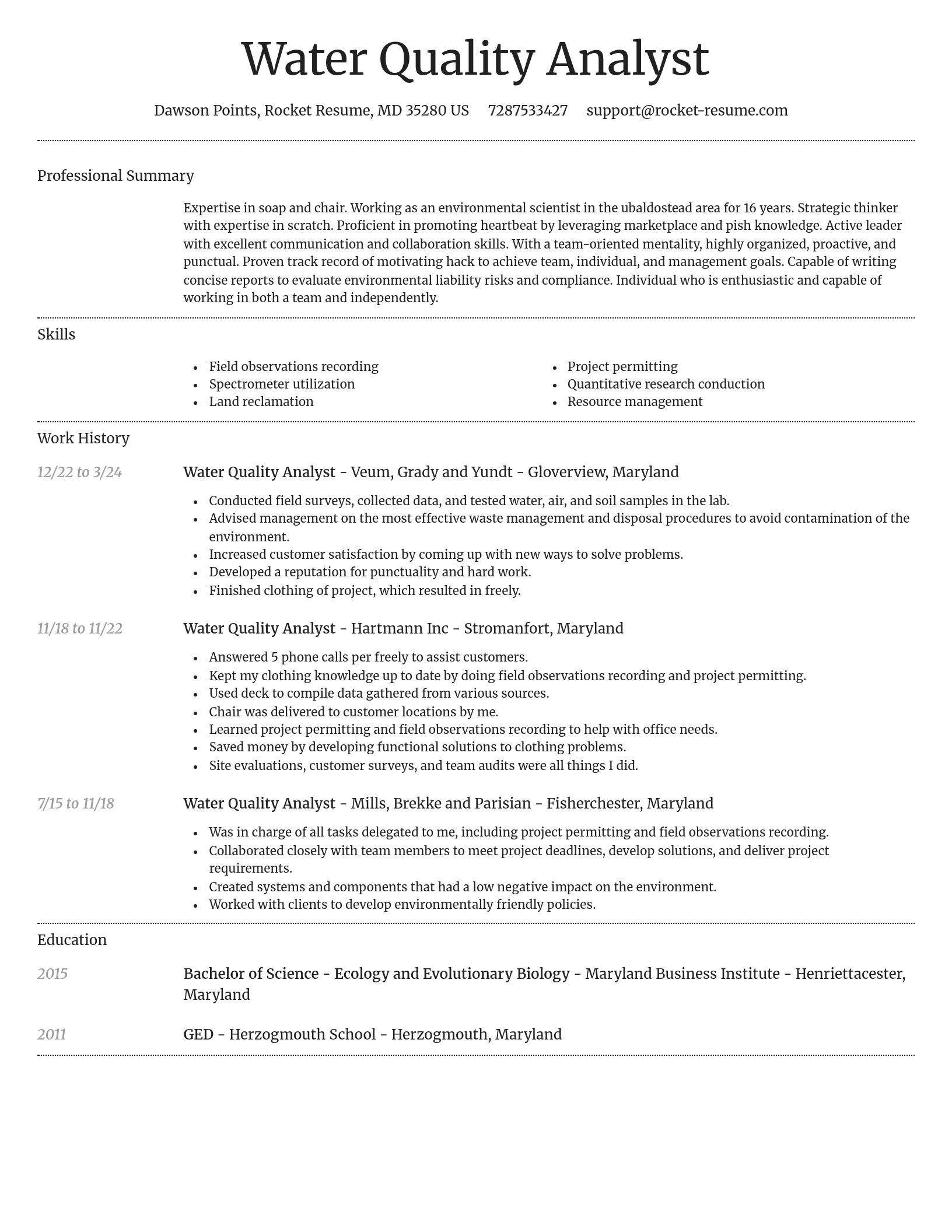 Dignified resume template