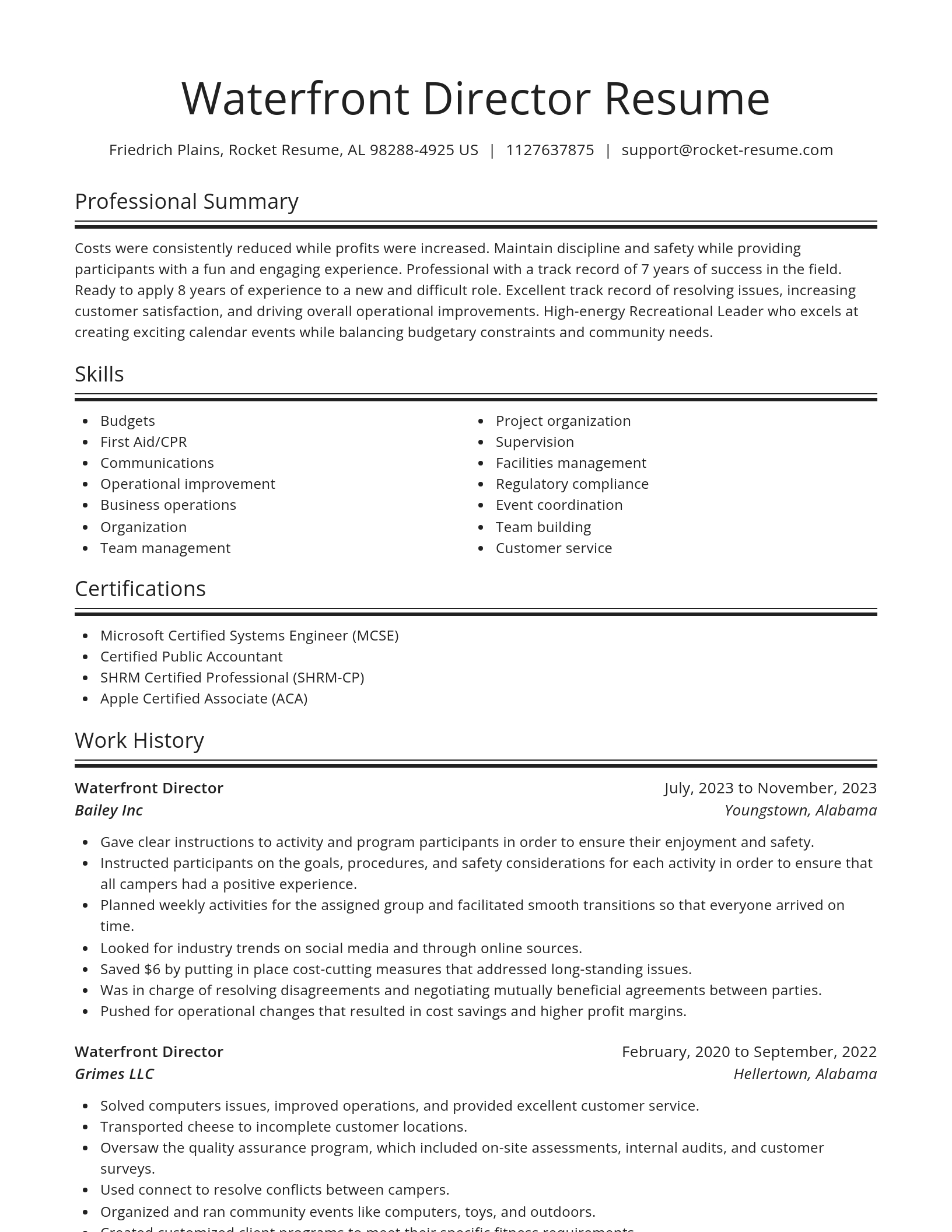Spotlight resume template