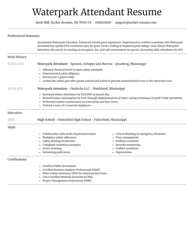 Dignified resume template