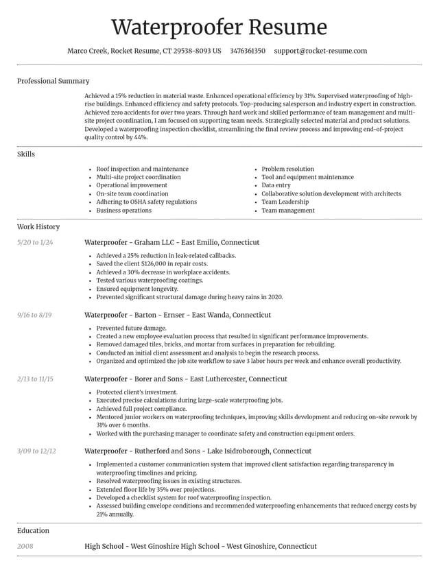 Dignified resume template