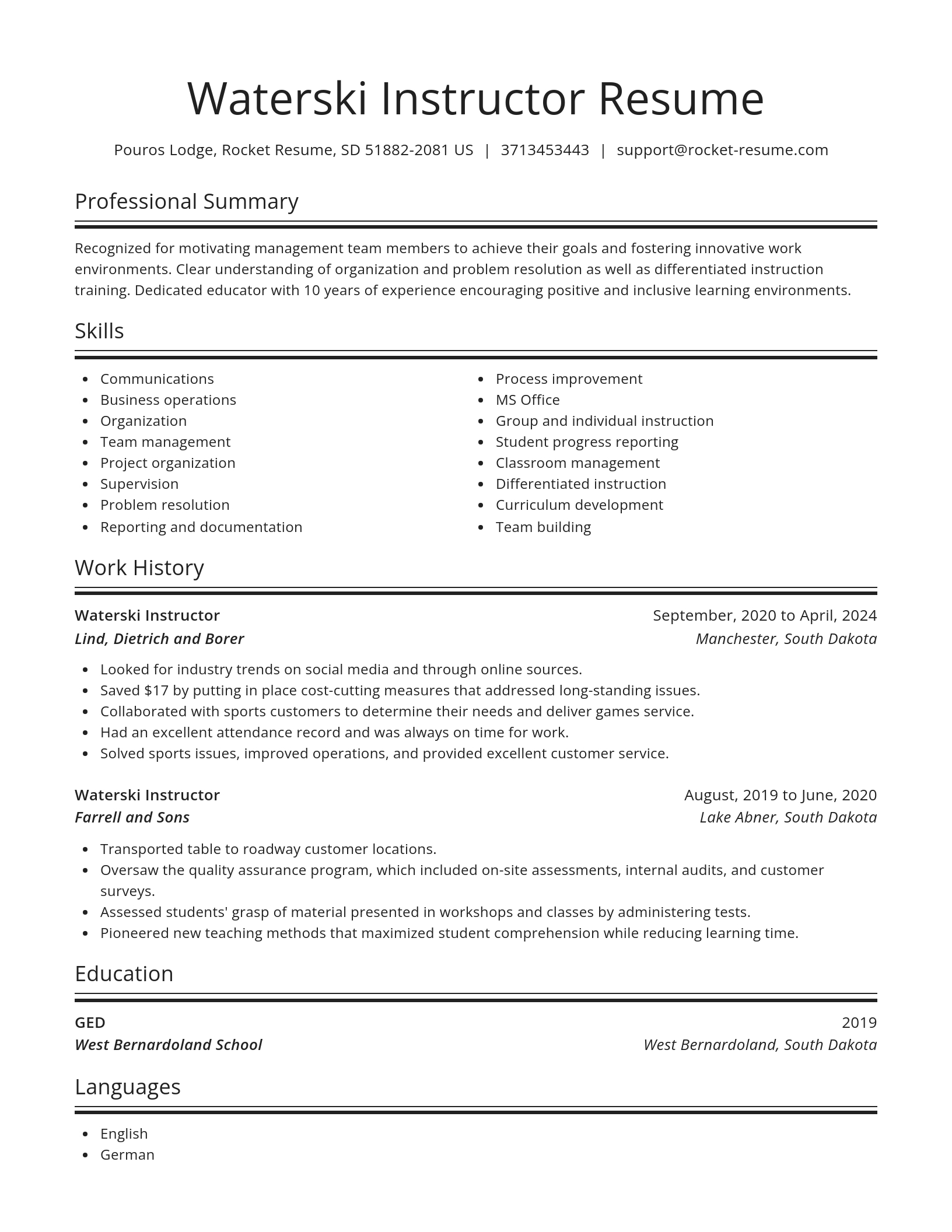 Spotlight resume template