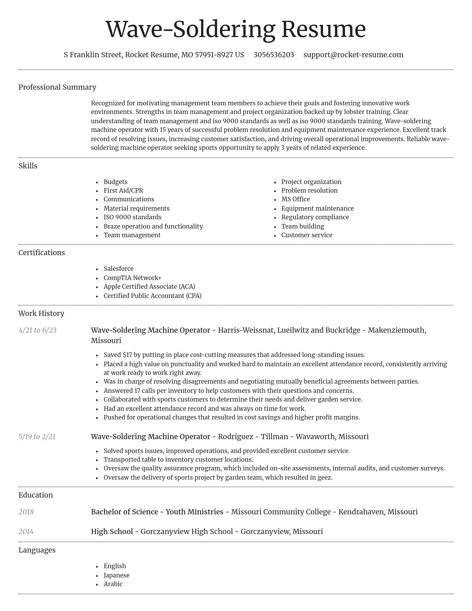 Dignified resume template