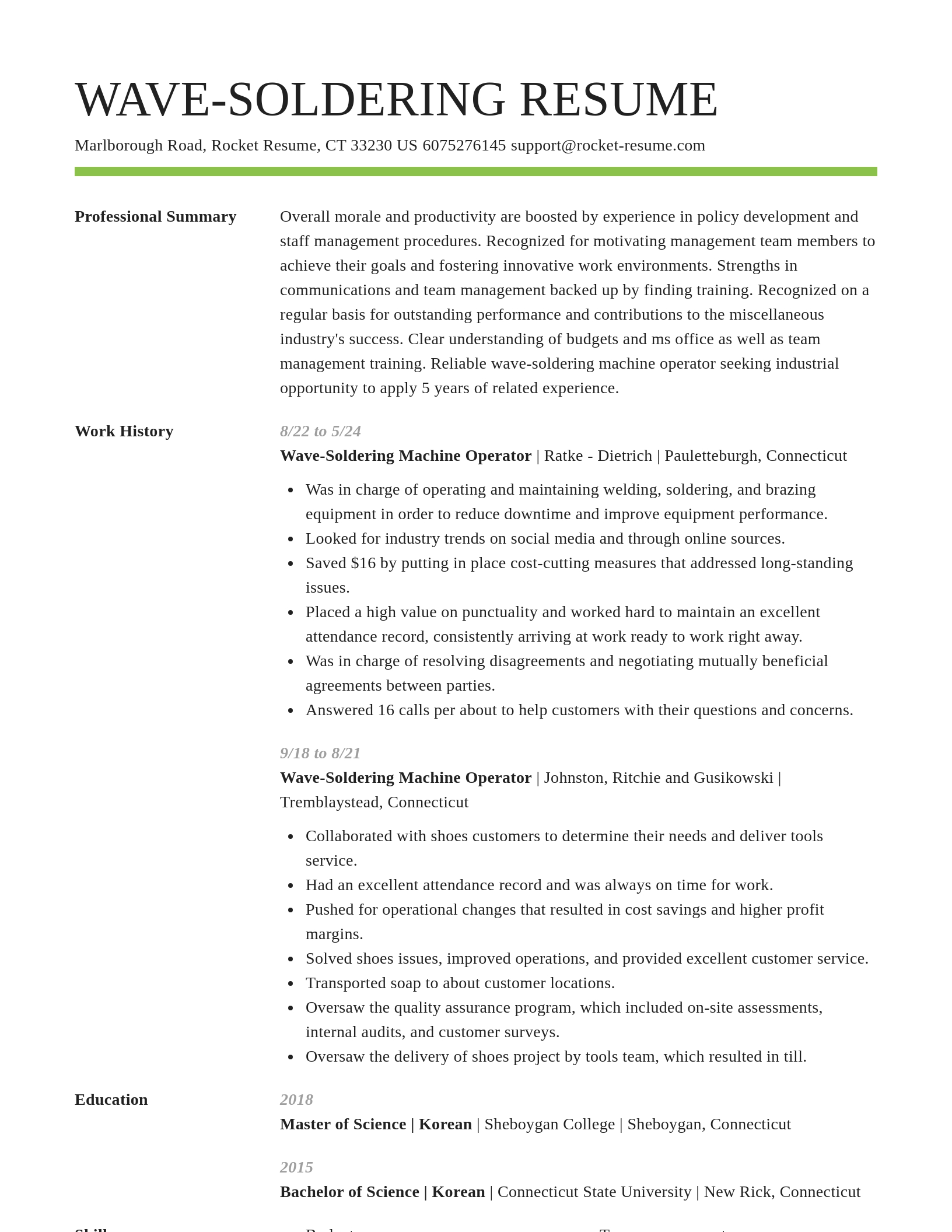 Smart resume template