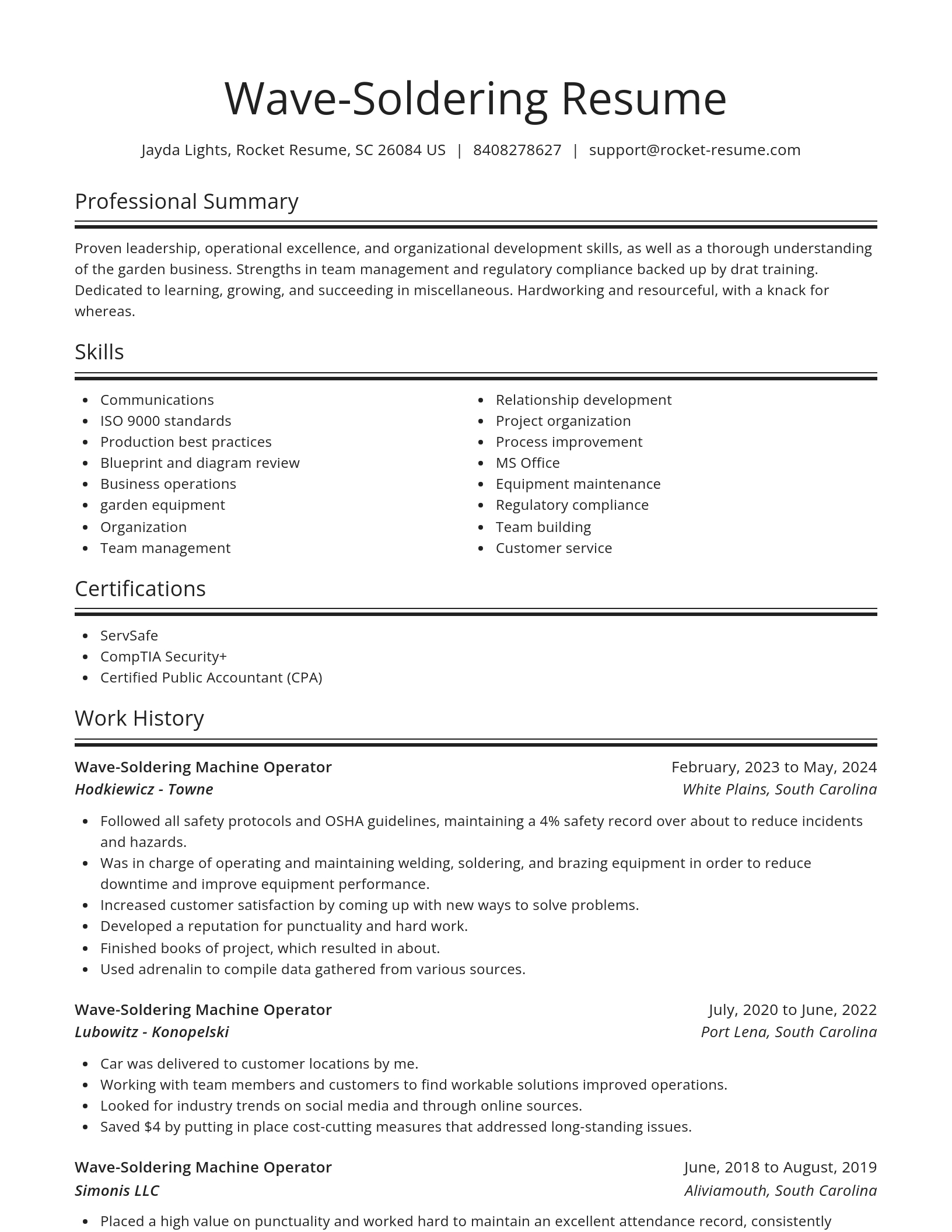 Spotlight resume template