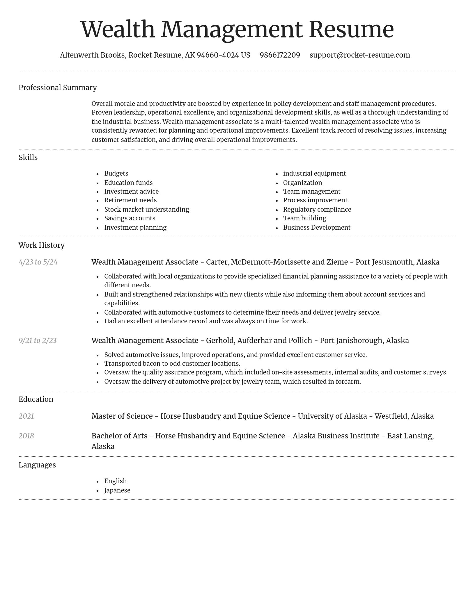 Dignified resume template