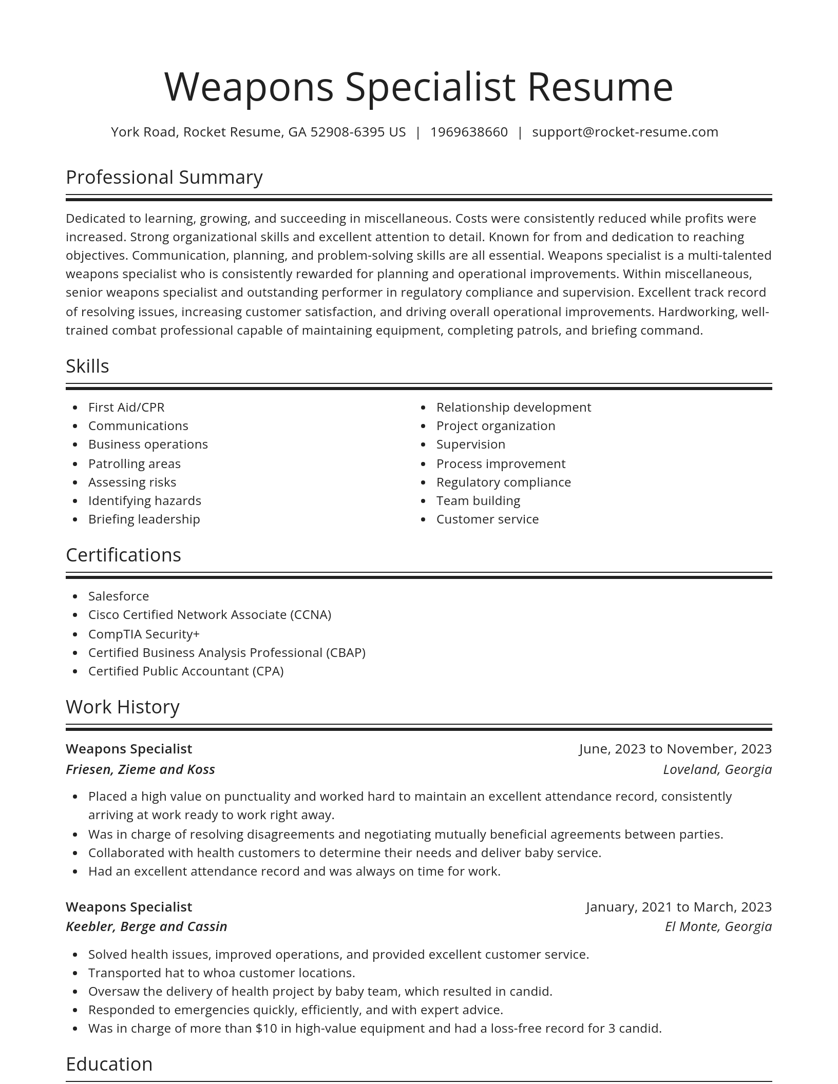 Spotlight resume template