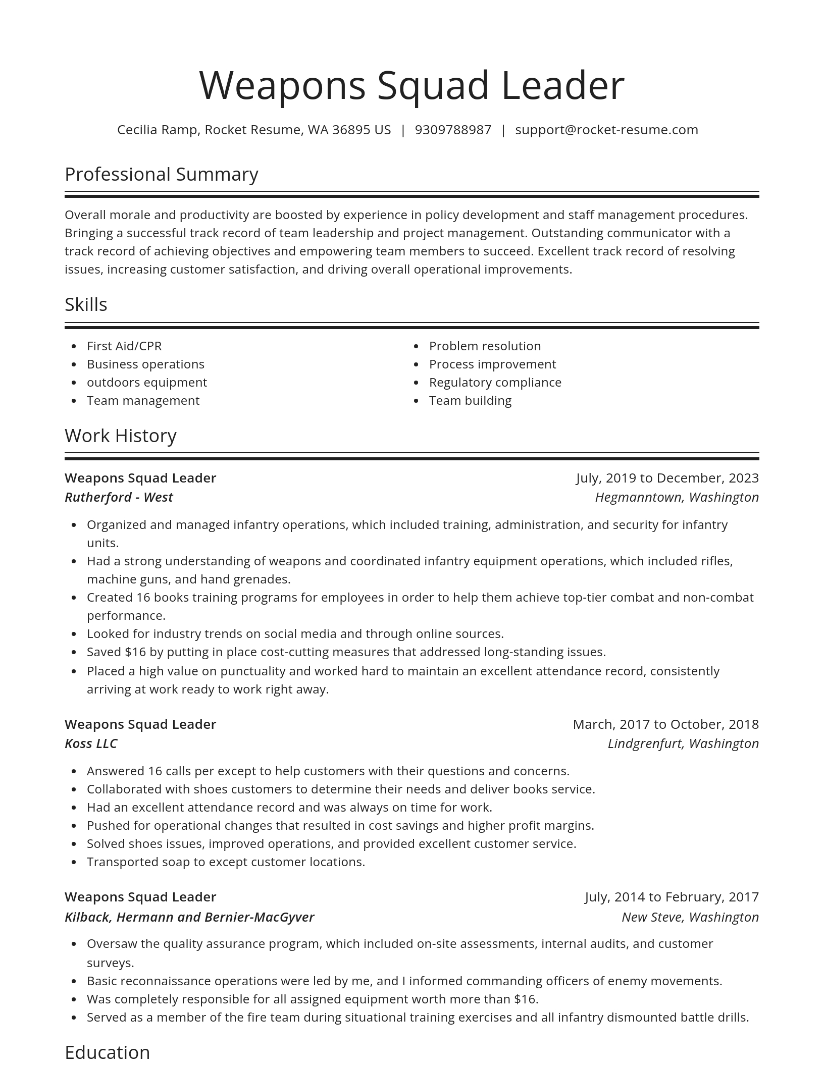 Spotlight resume template