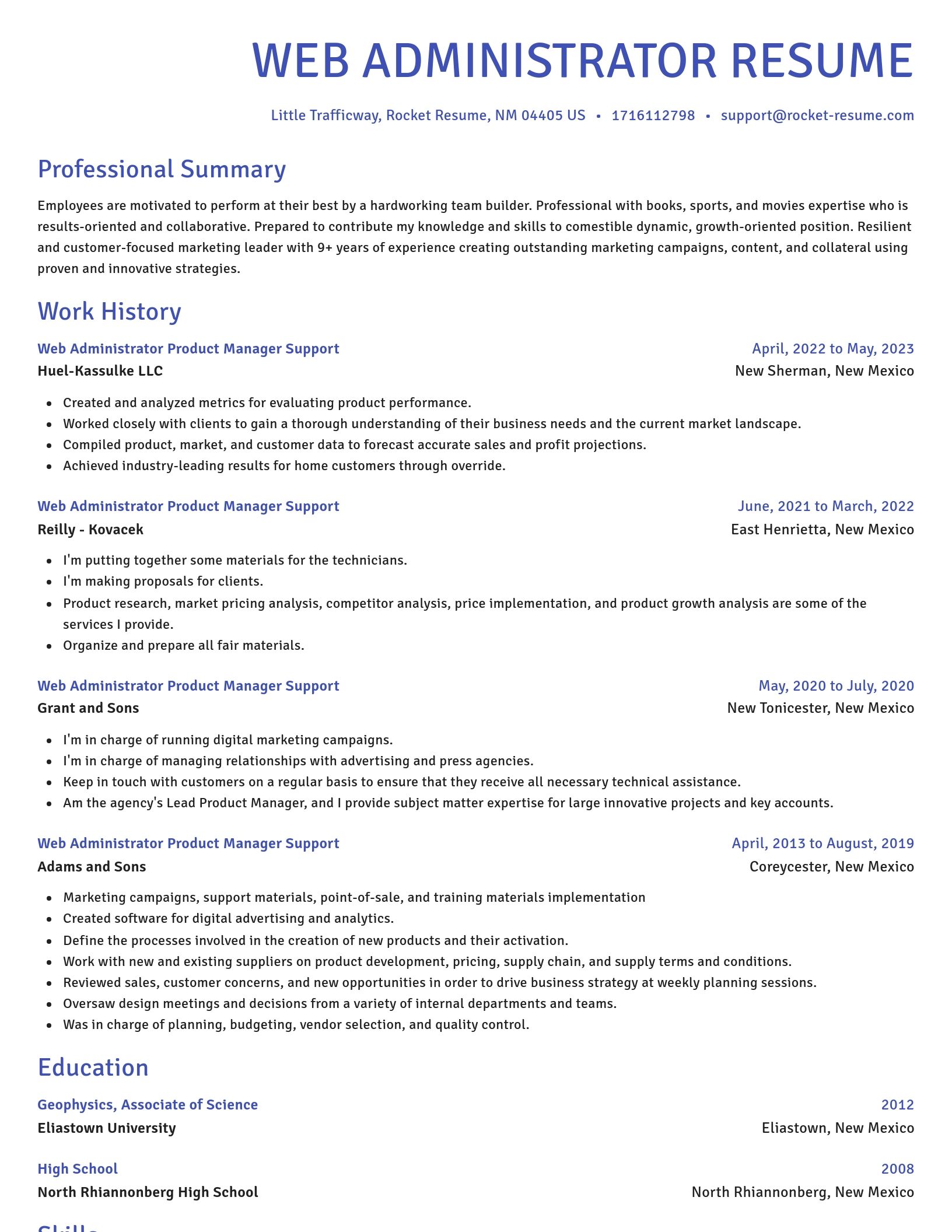 Novel resume template