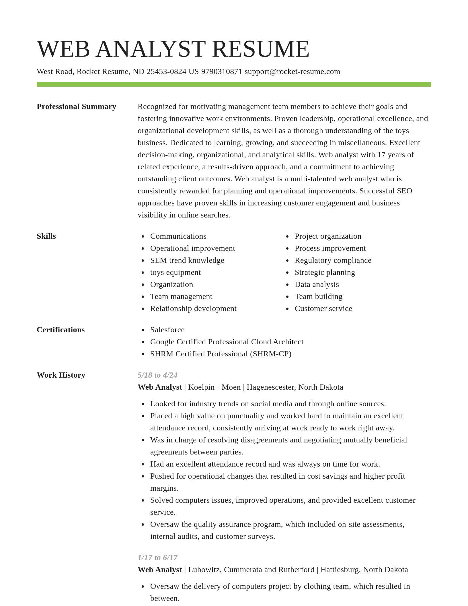 Smart resume template