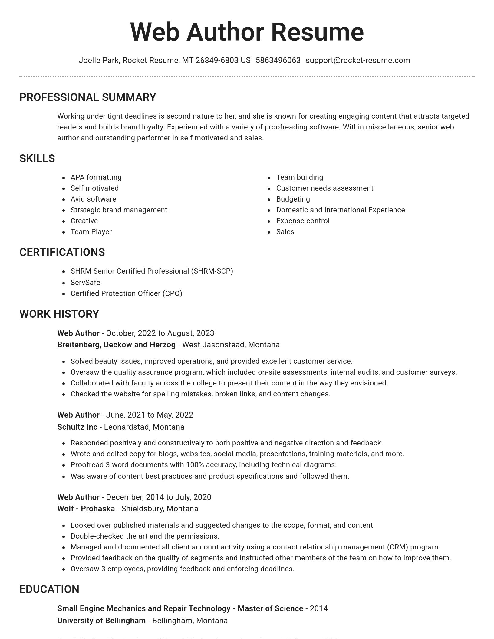 Brilliant resume template