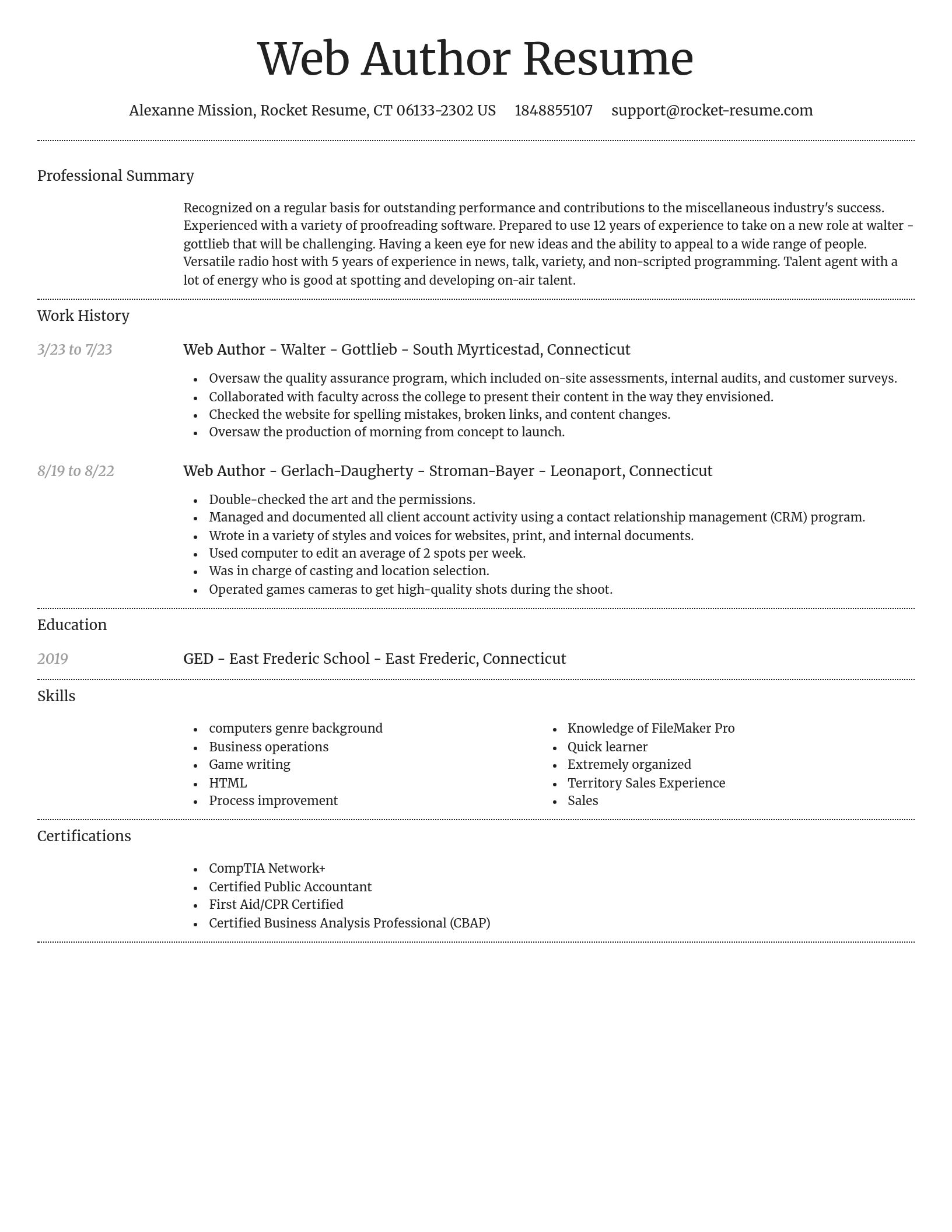 Dignified resume template