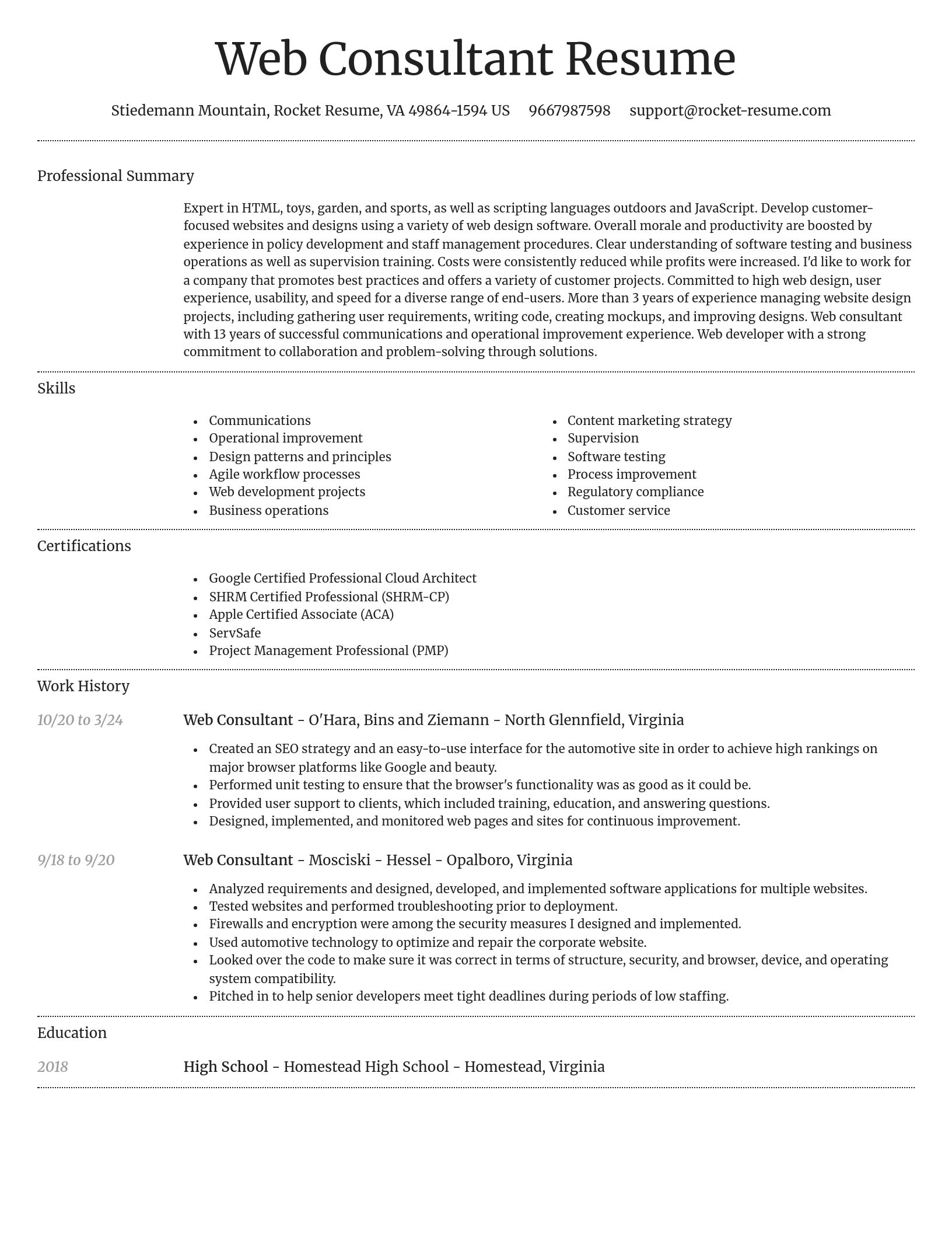 Dignified resume template