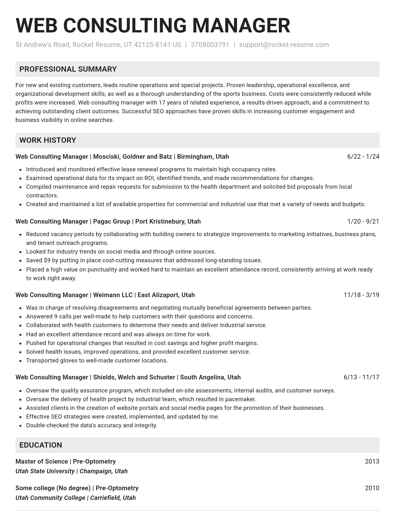 Genius resume template