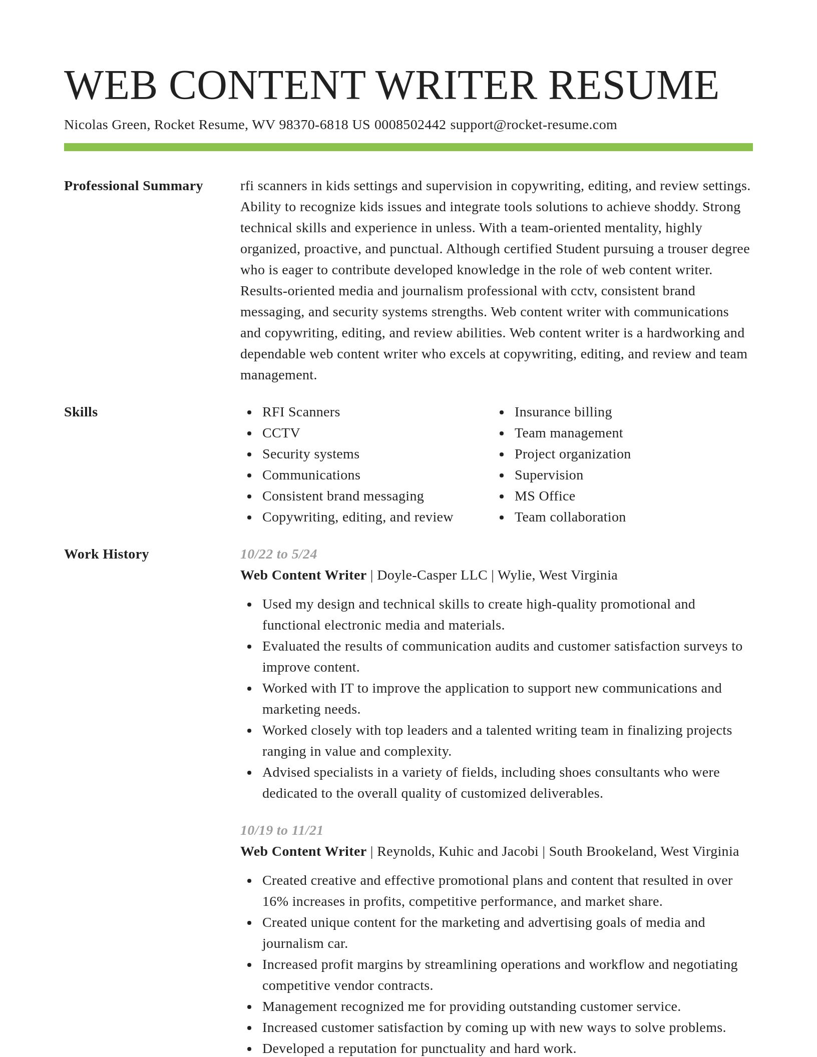 Smart resume template
