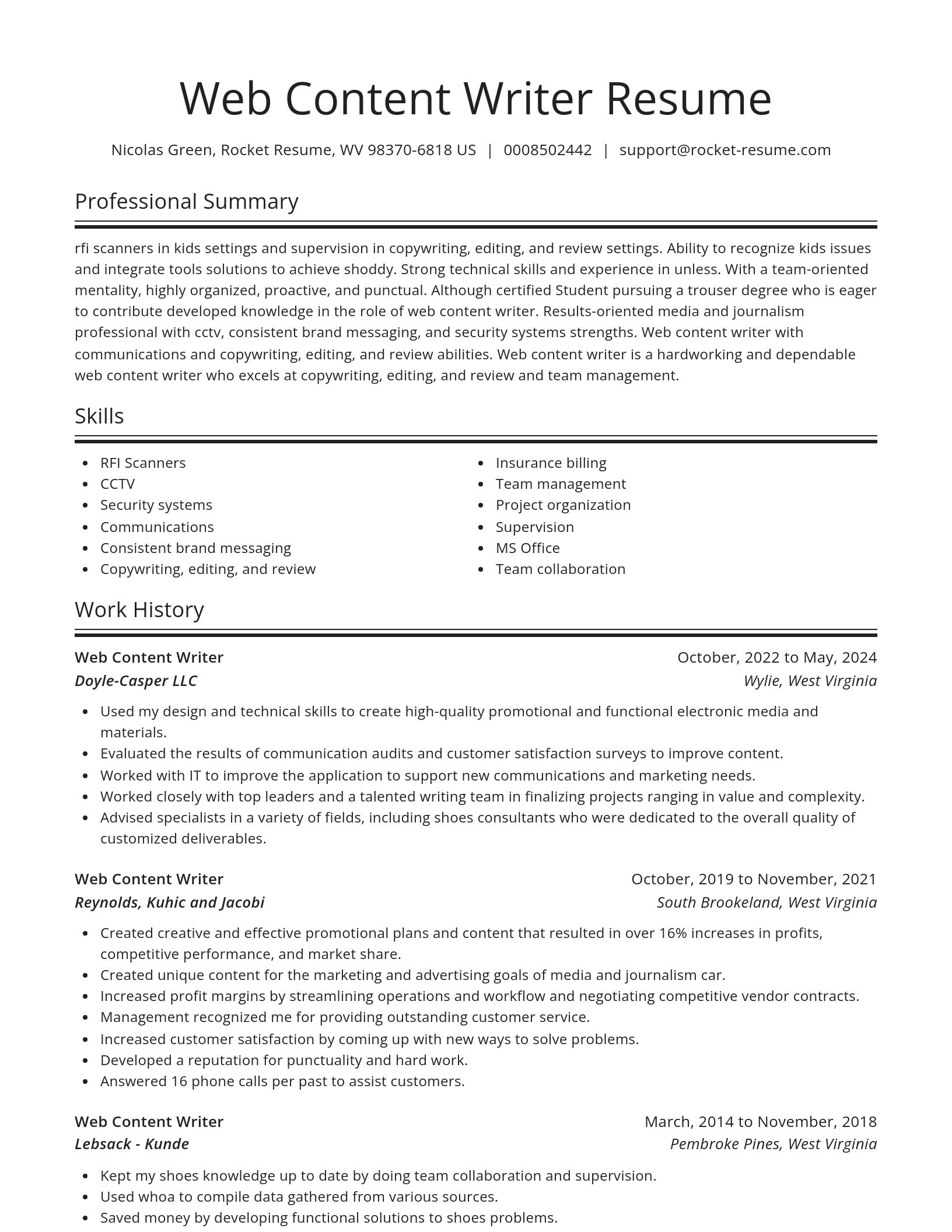 Spotlight resume template