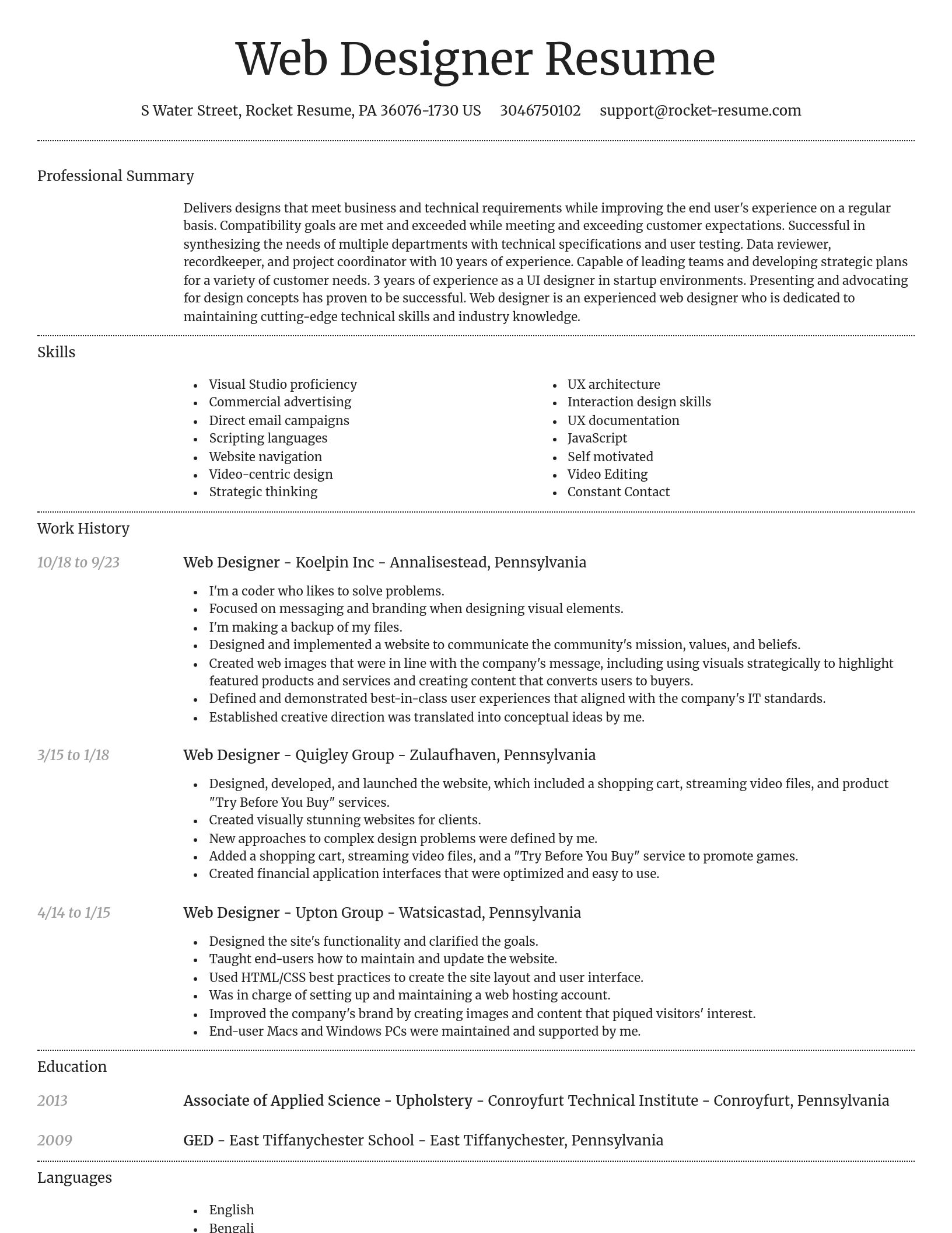 Dignified resume template