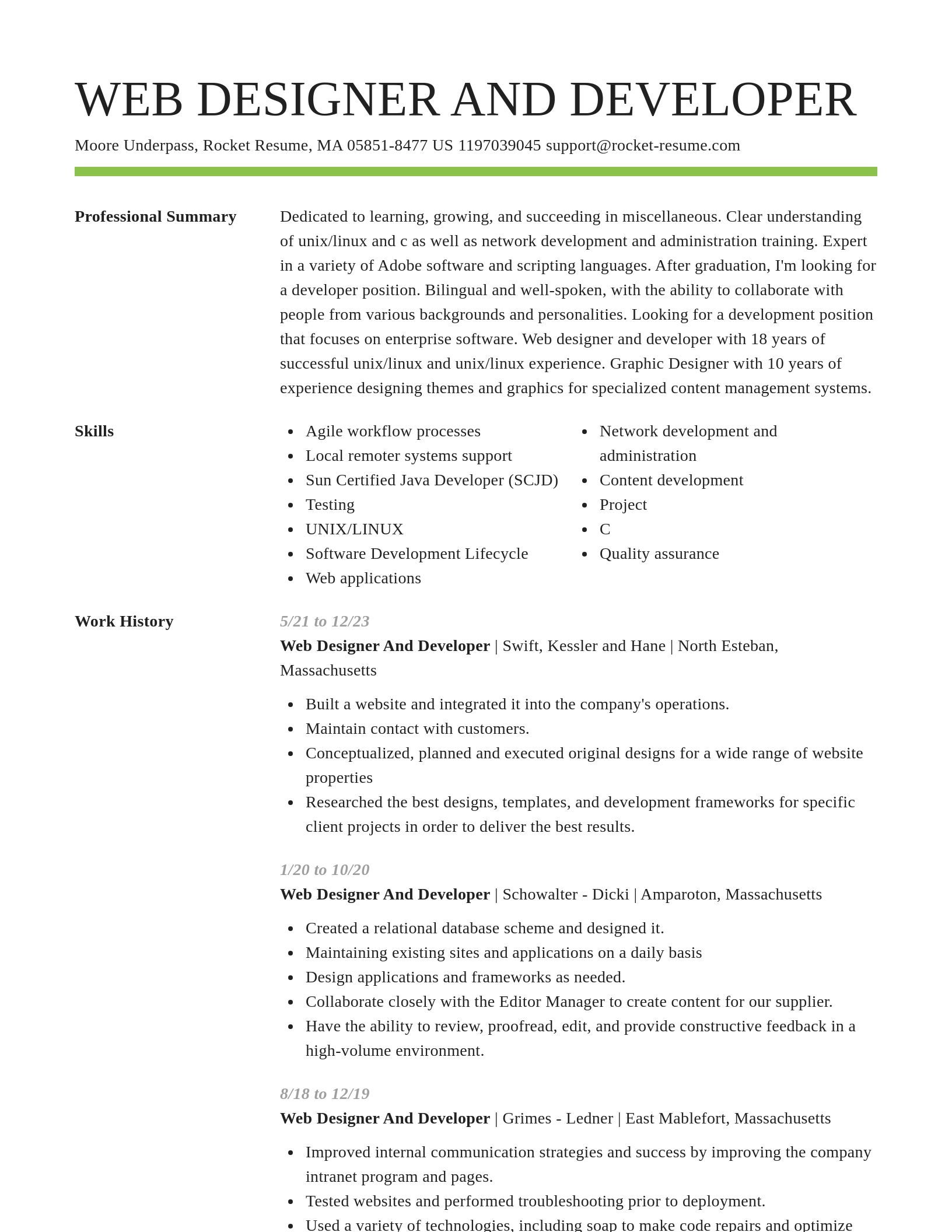 Smart resume template