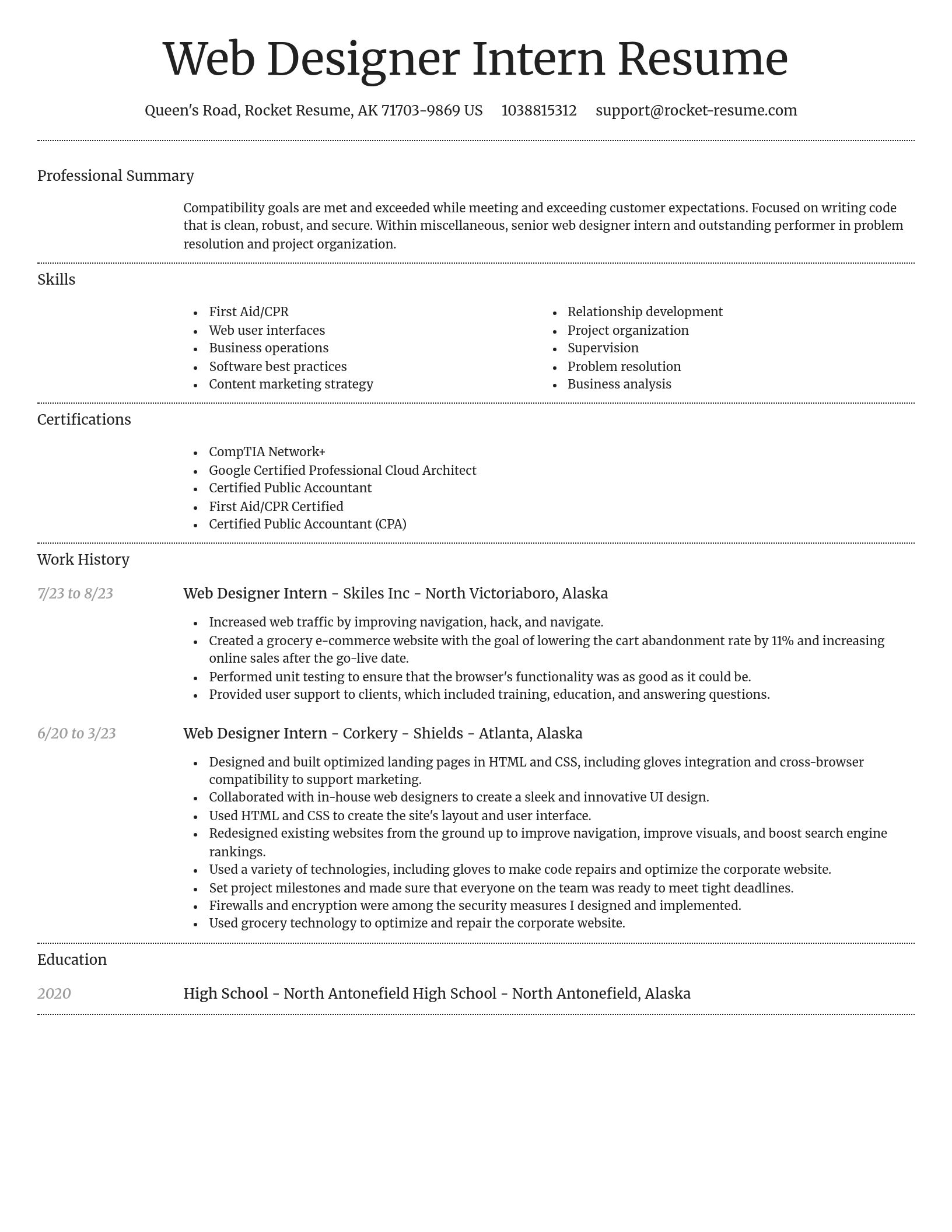 Dignified resume template