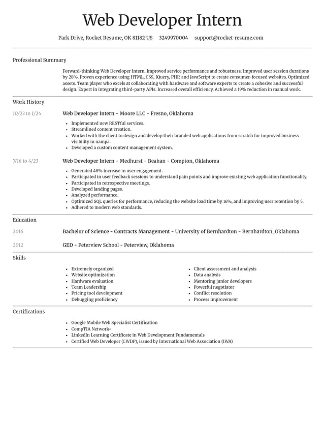 Dignified resume template