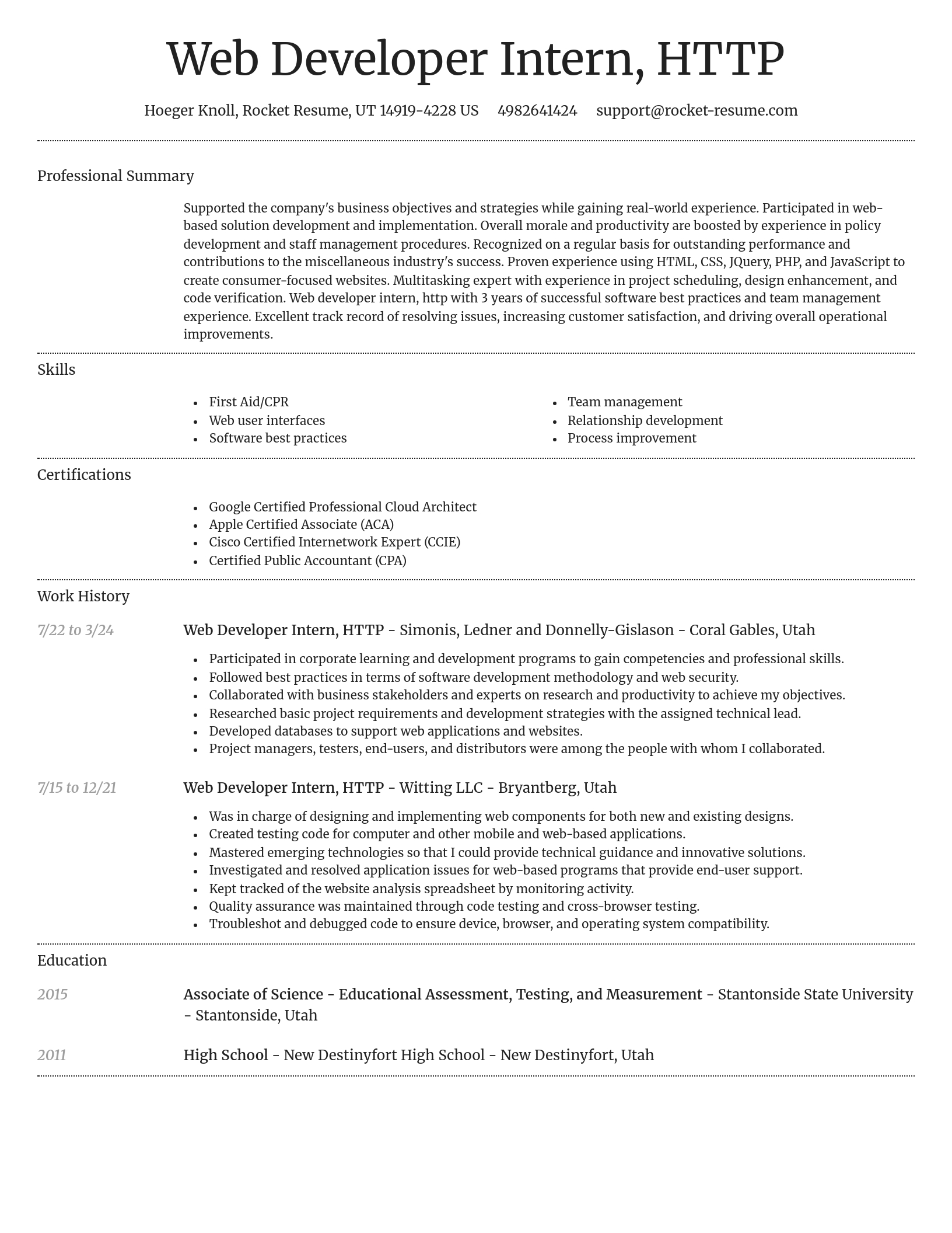 Dignified resume template