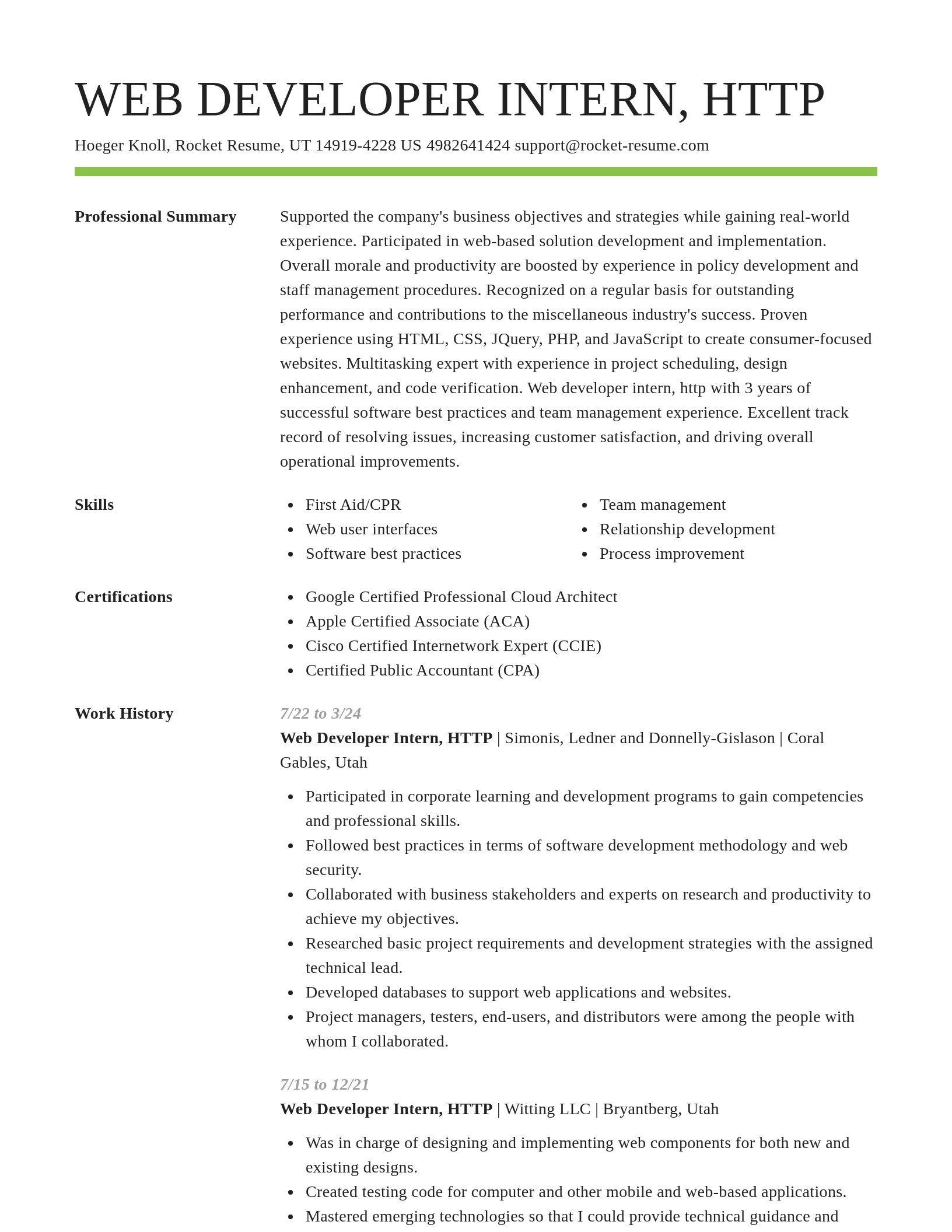 Smart resume template