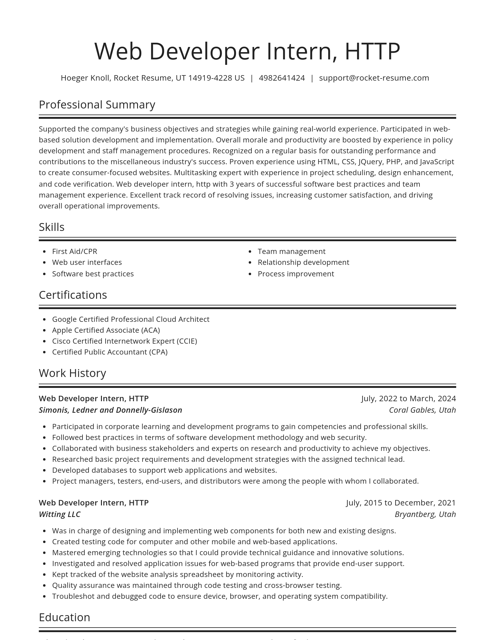 Spotlight resume template