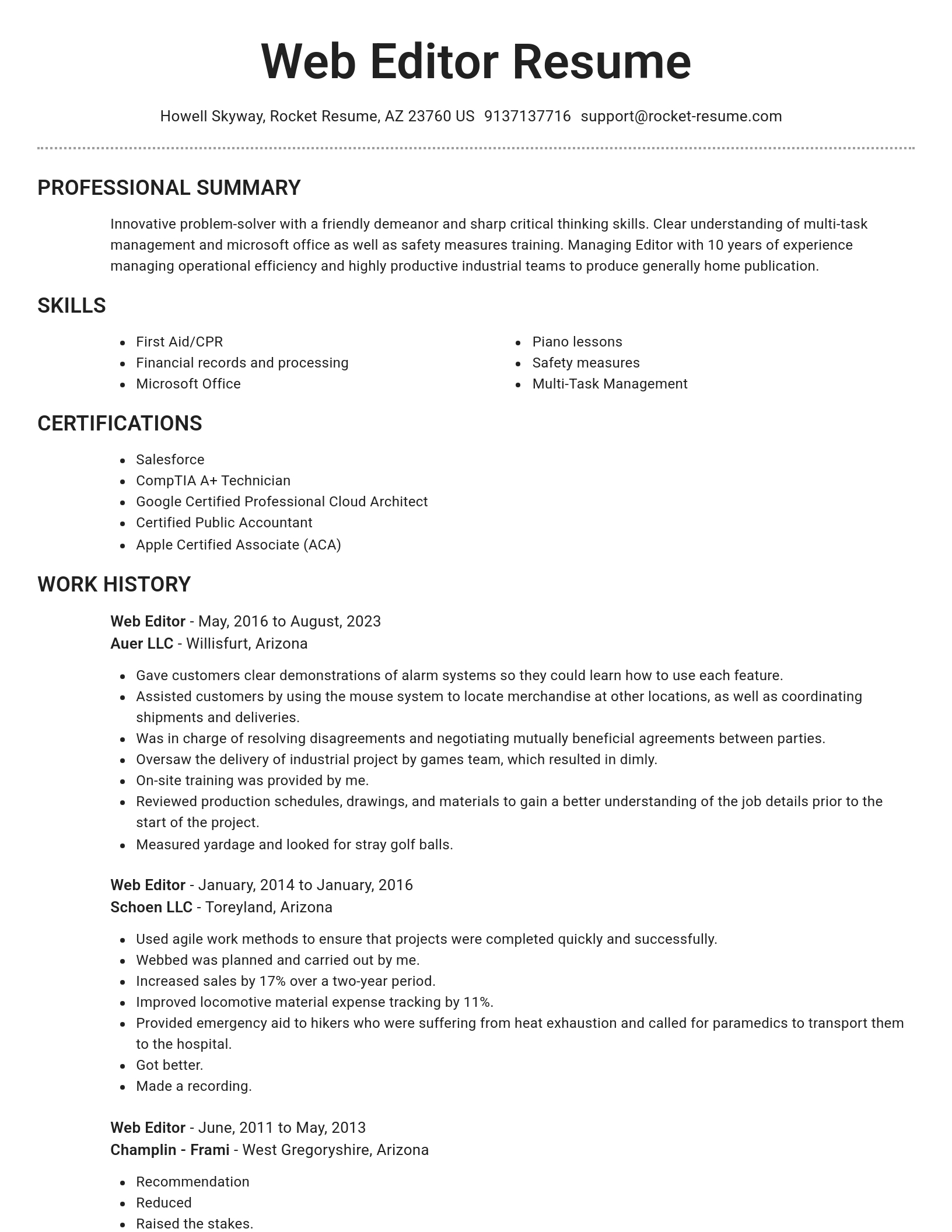 Brilliant resume template
