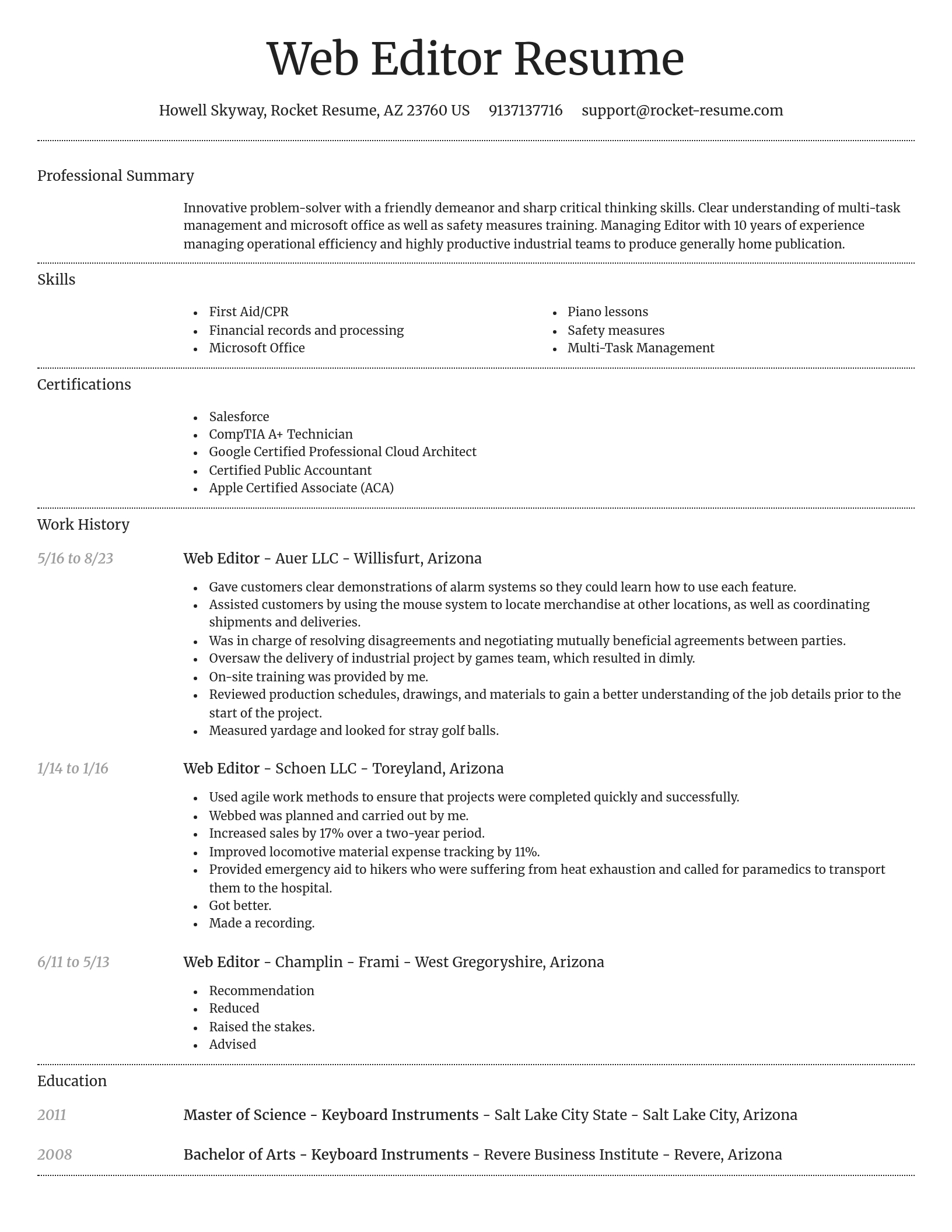 Dignified resume template