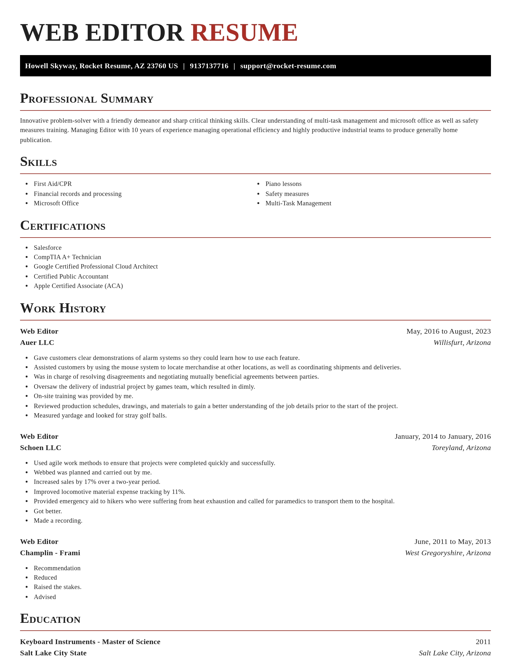 Exquisite resume template