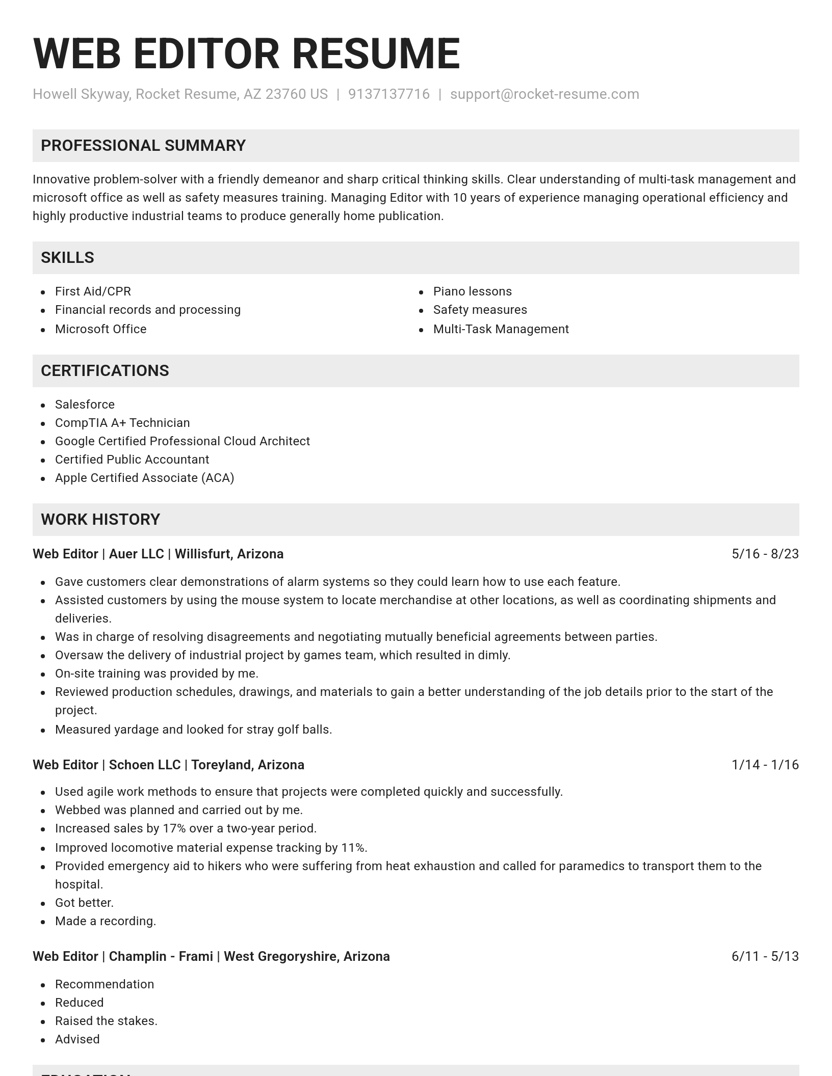 Genius resume template