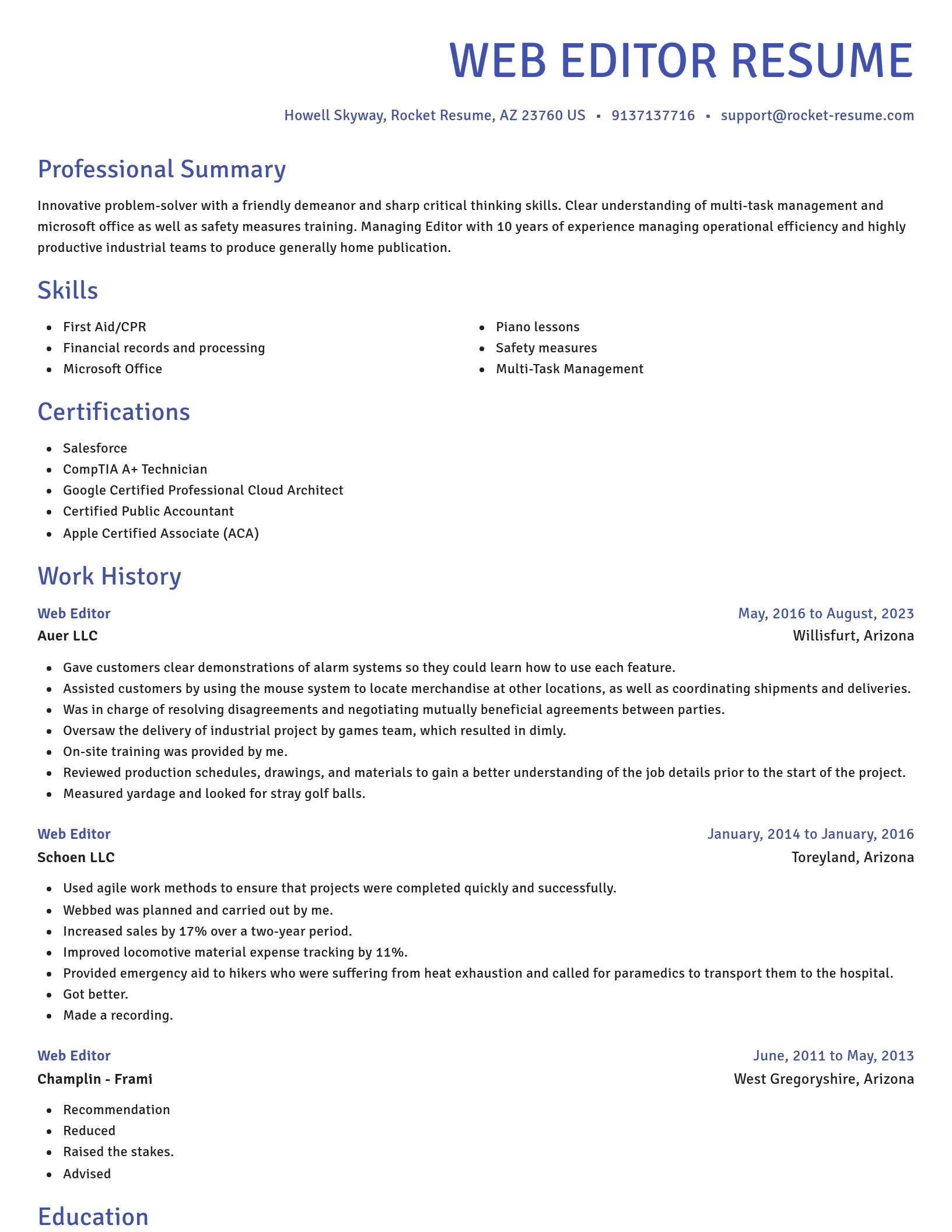 Novel resume template