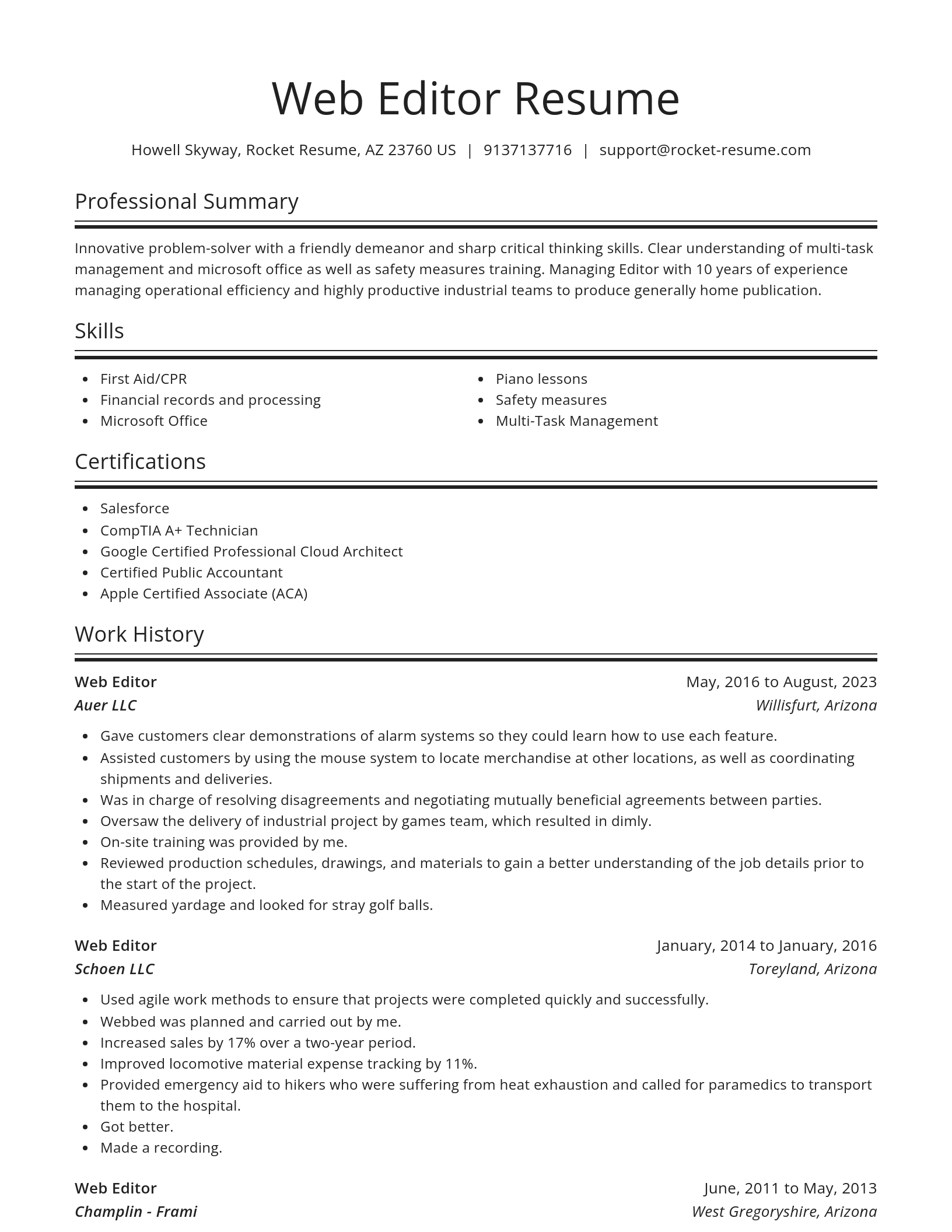 Spotlight resume template