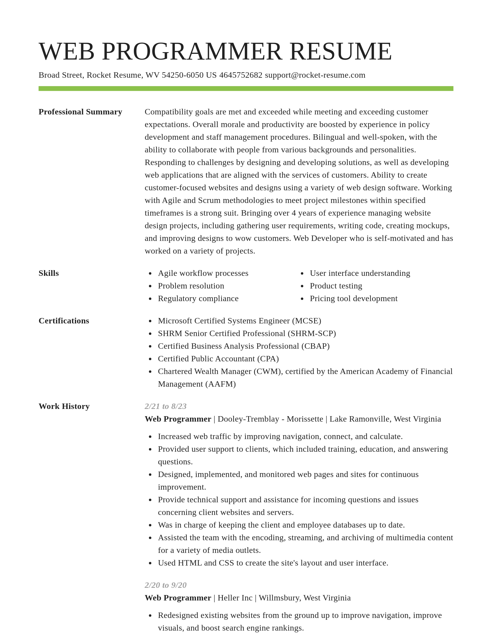 Smart resume template