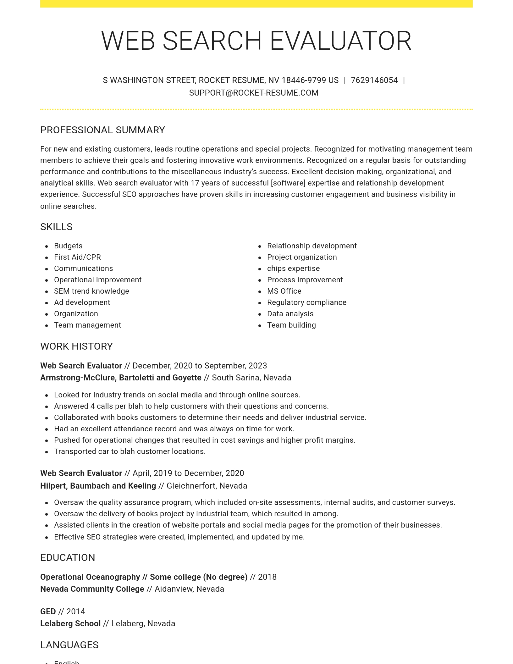 Grand resume template