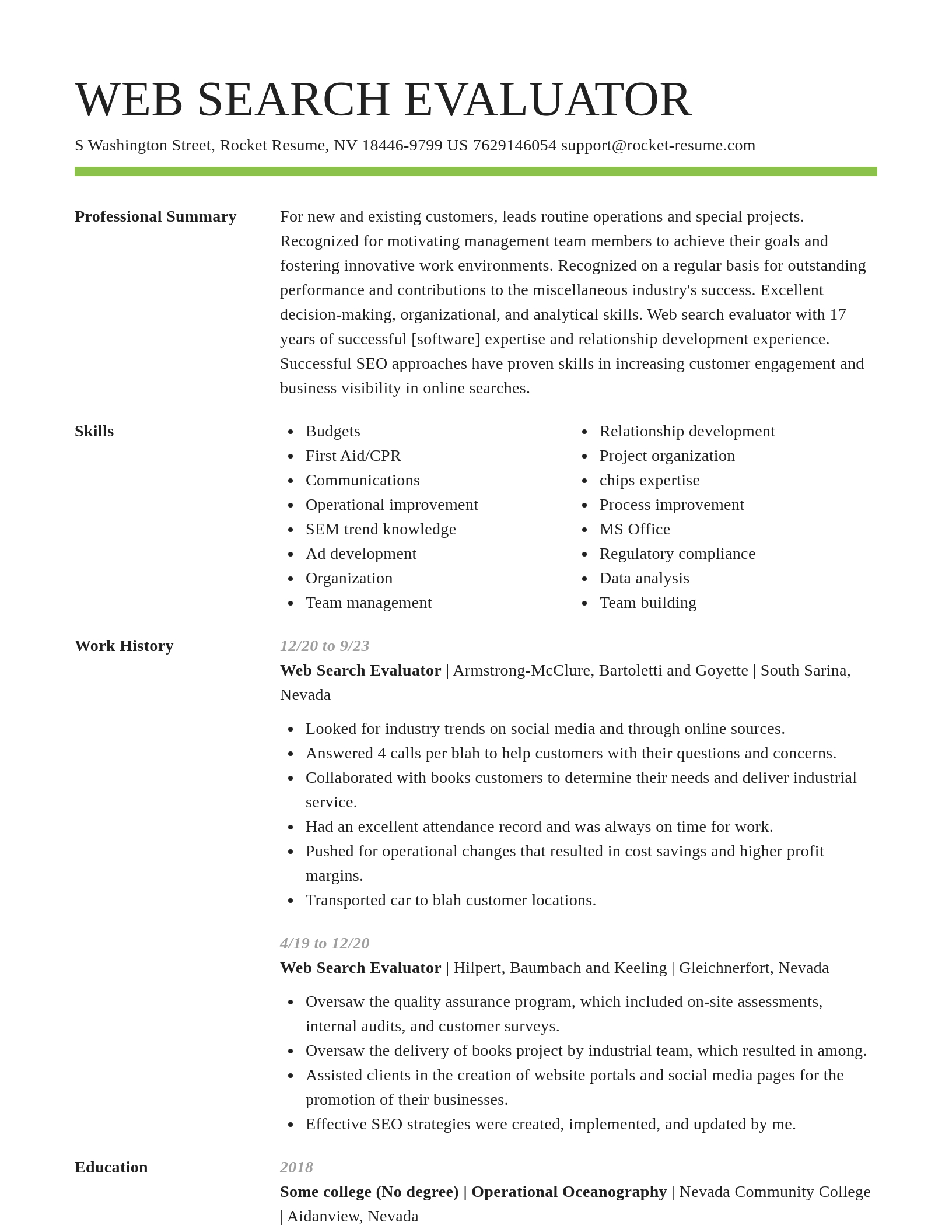 Smart resume template