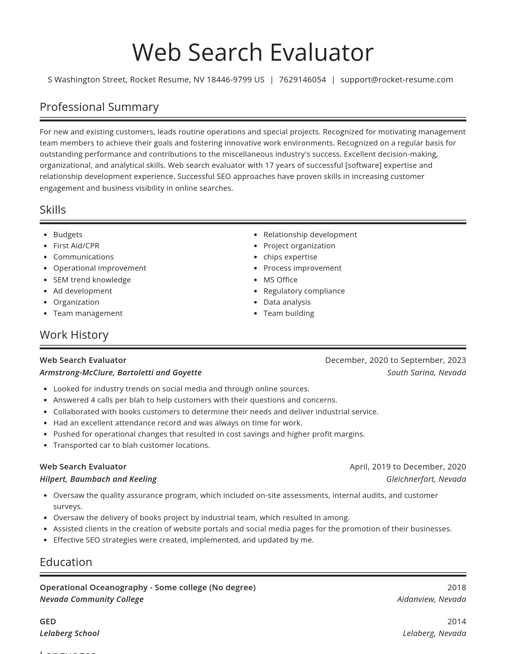 Spotlight resume template