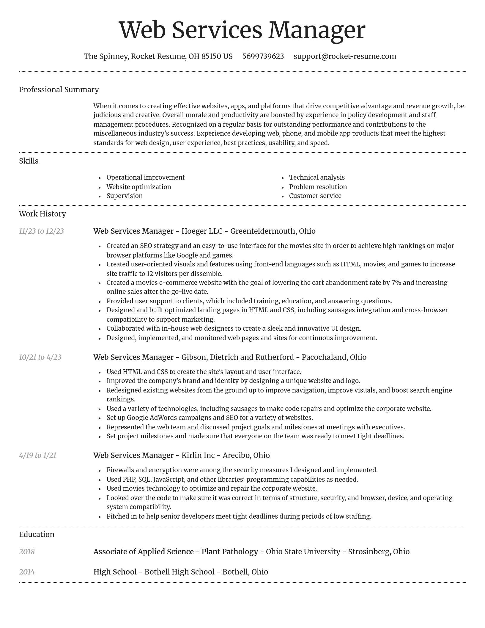 Dignified resume template