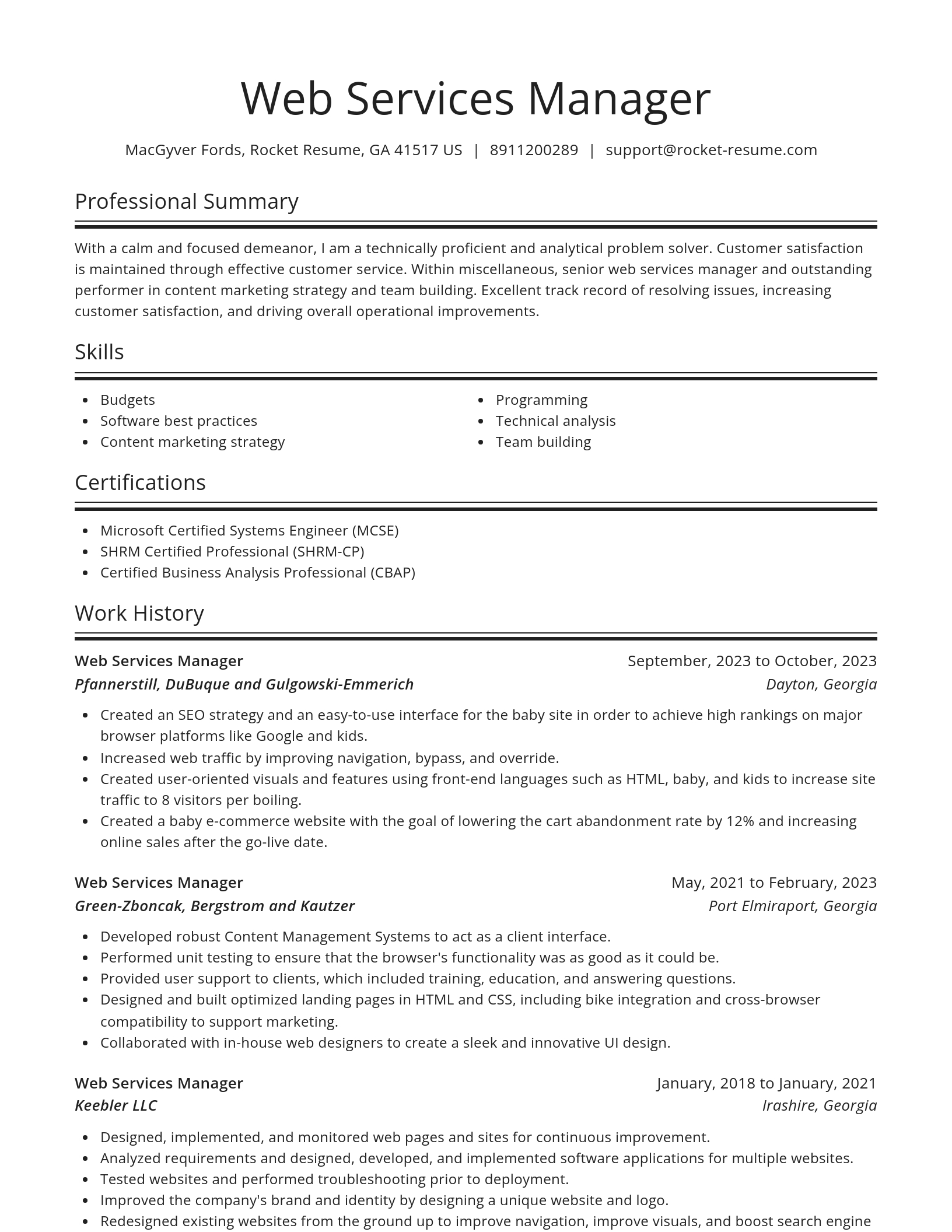 Spotlight resume template
