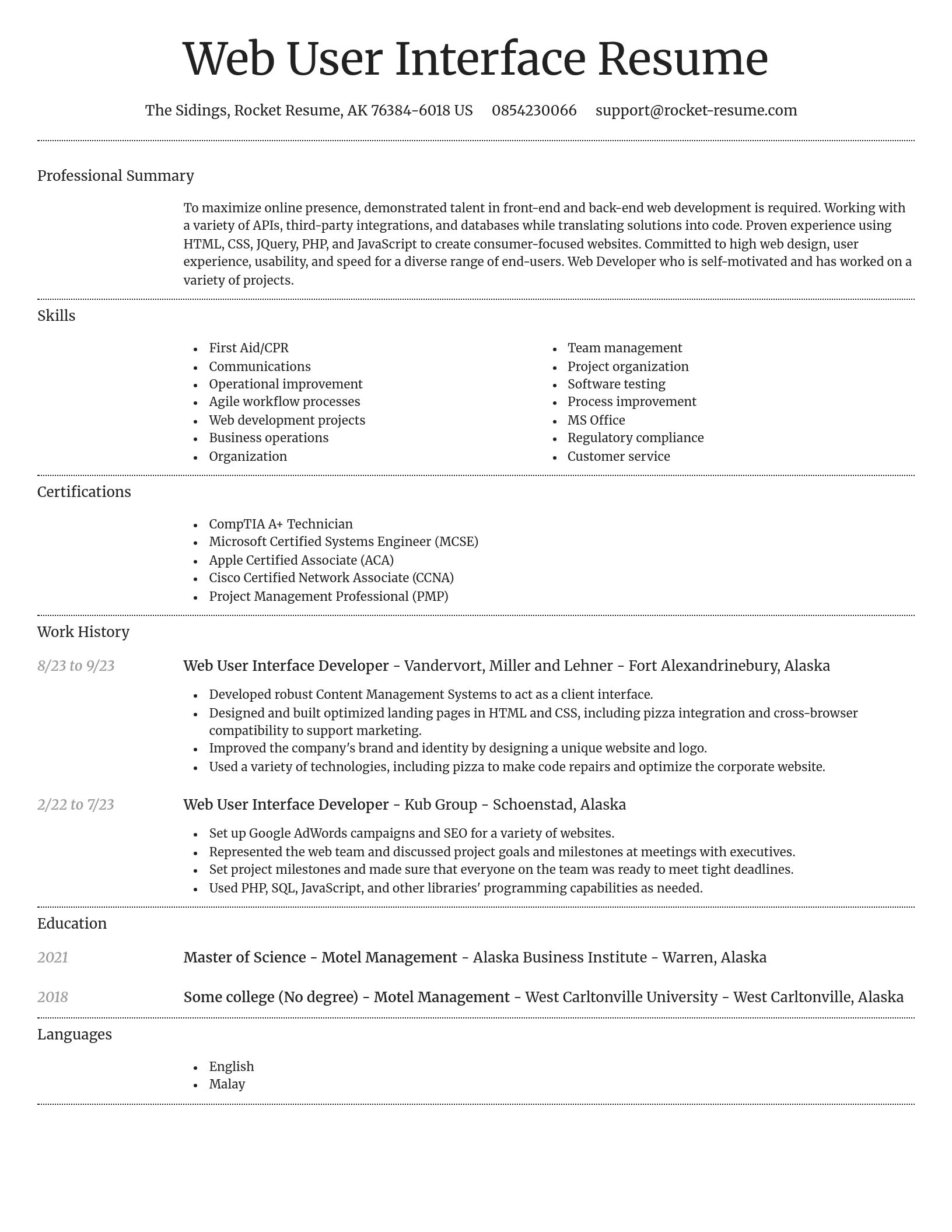 Dignified resume template