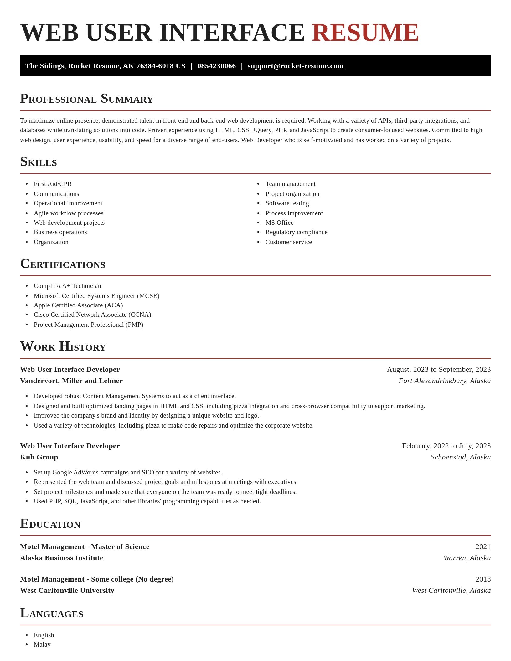 Exquisite resume template