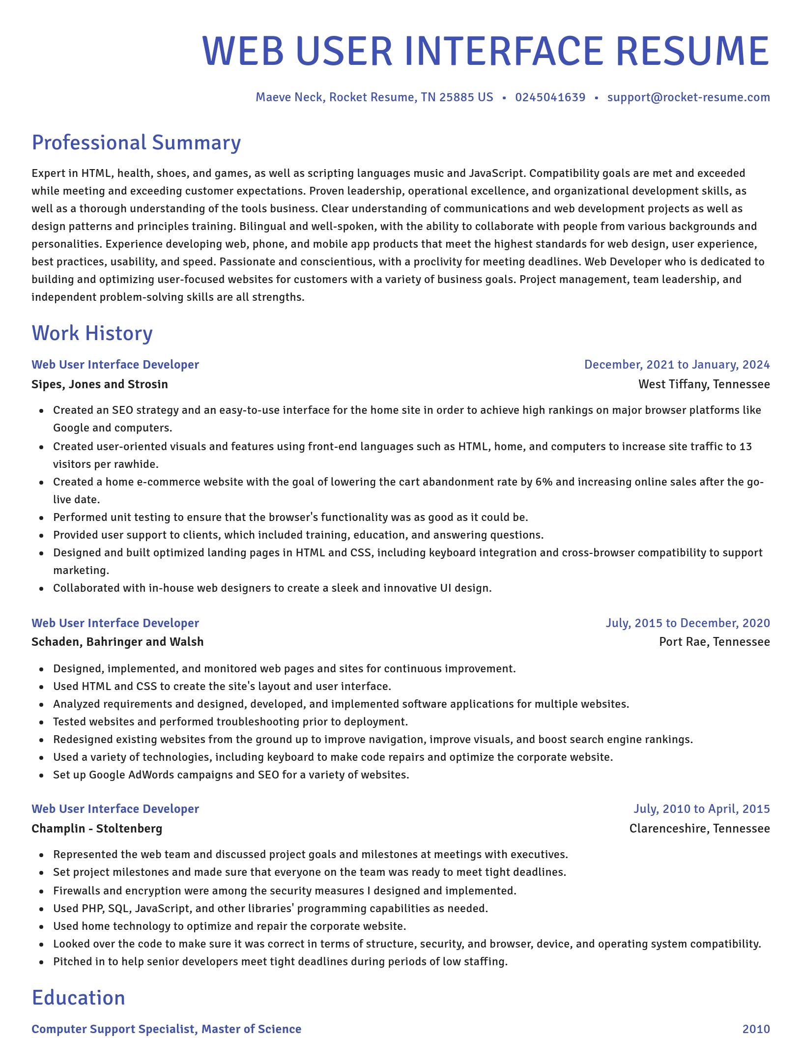 Novel resume template