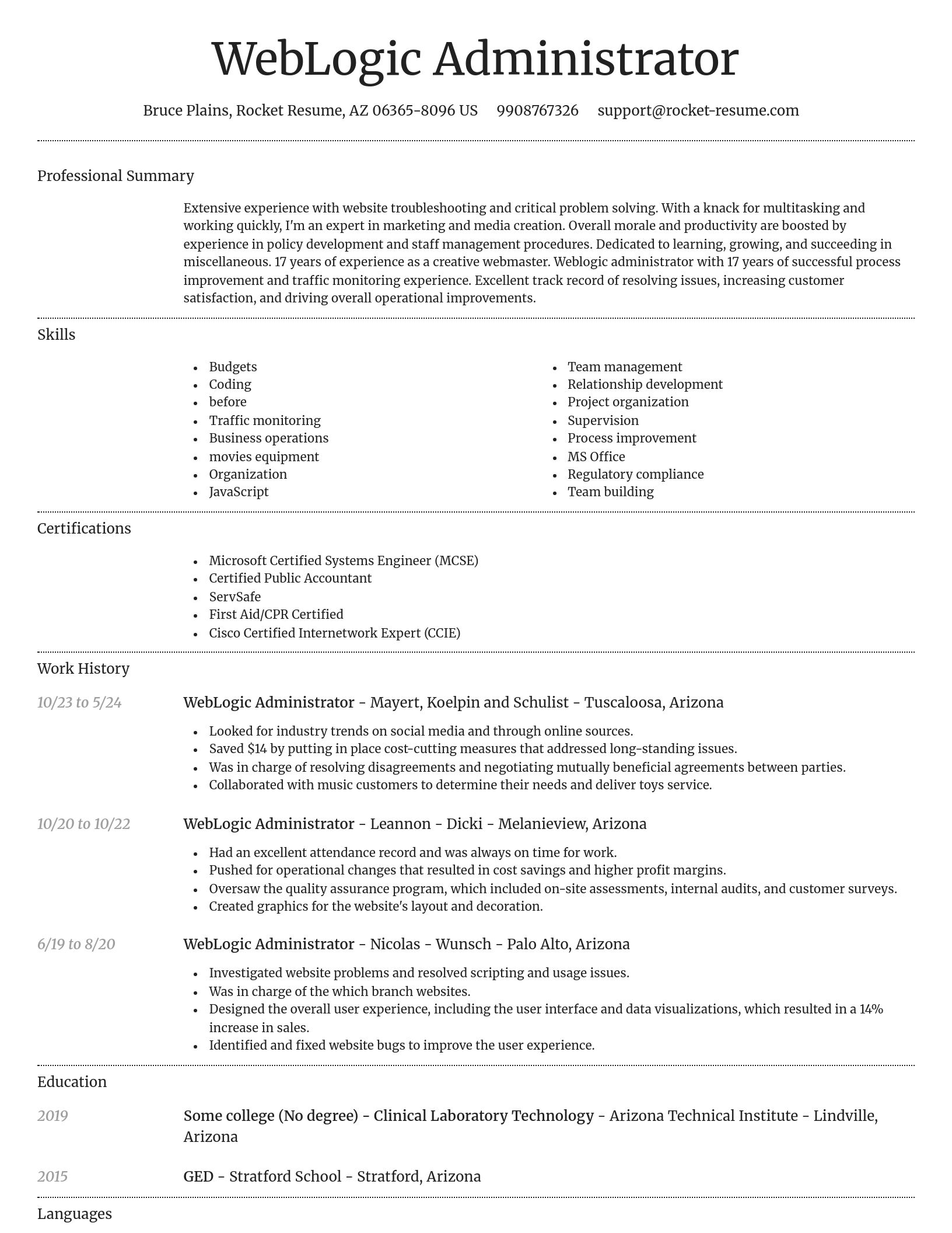 Dignified resume template