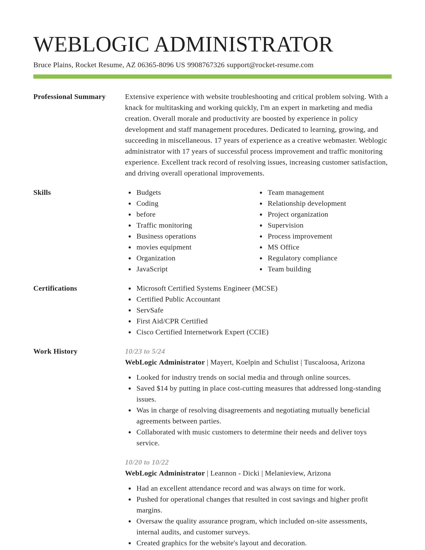 Smart resume template