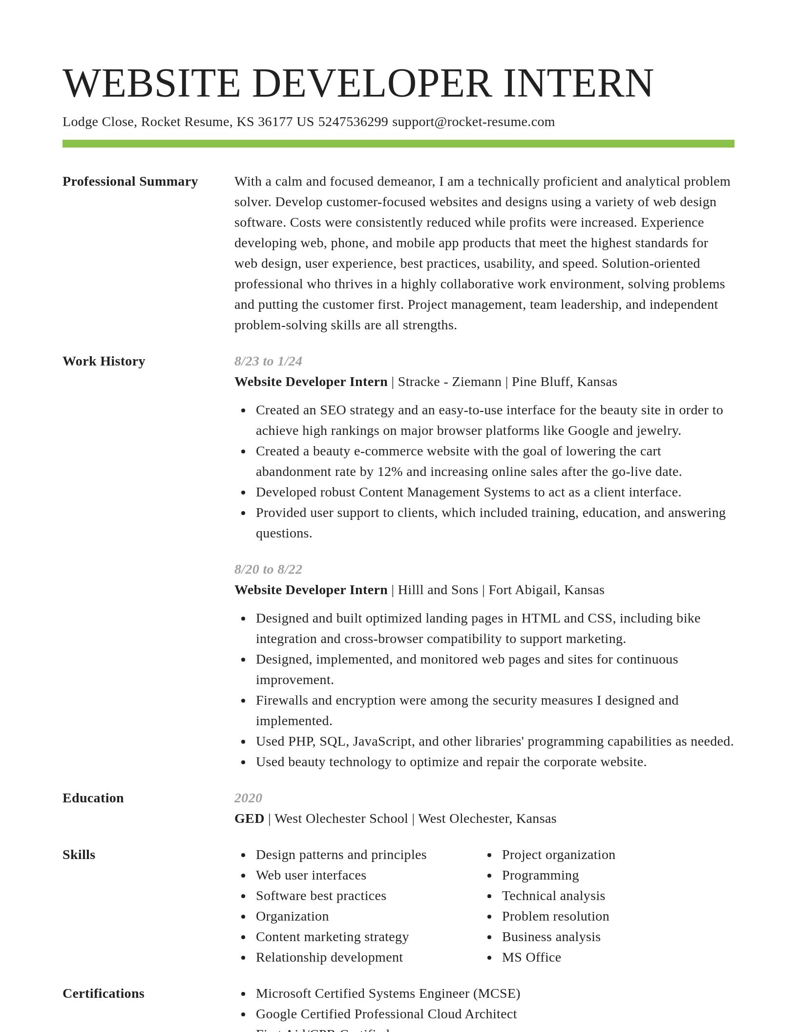 Smart resume template