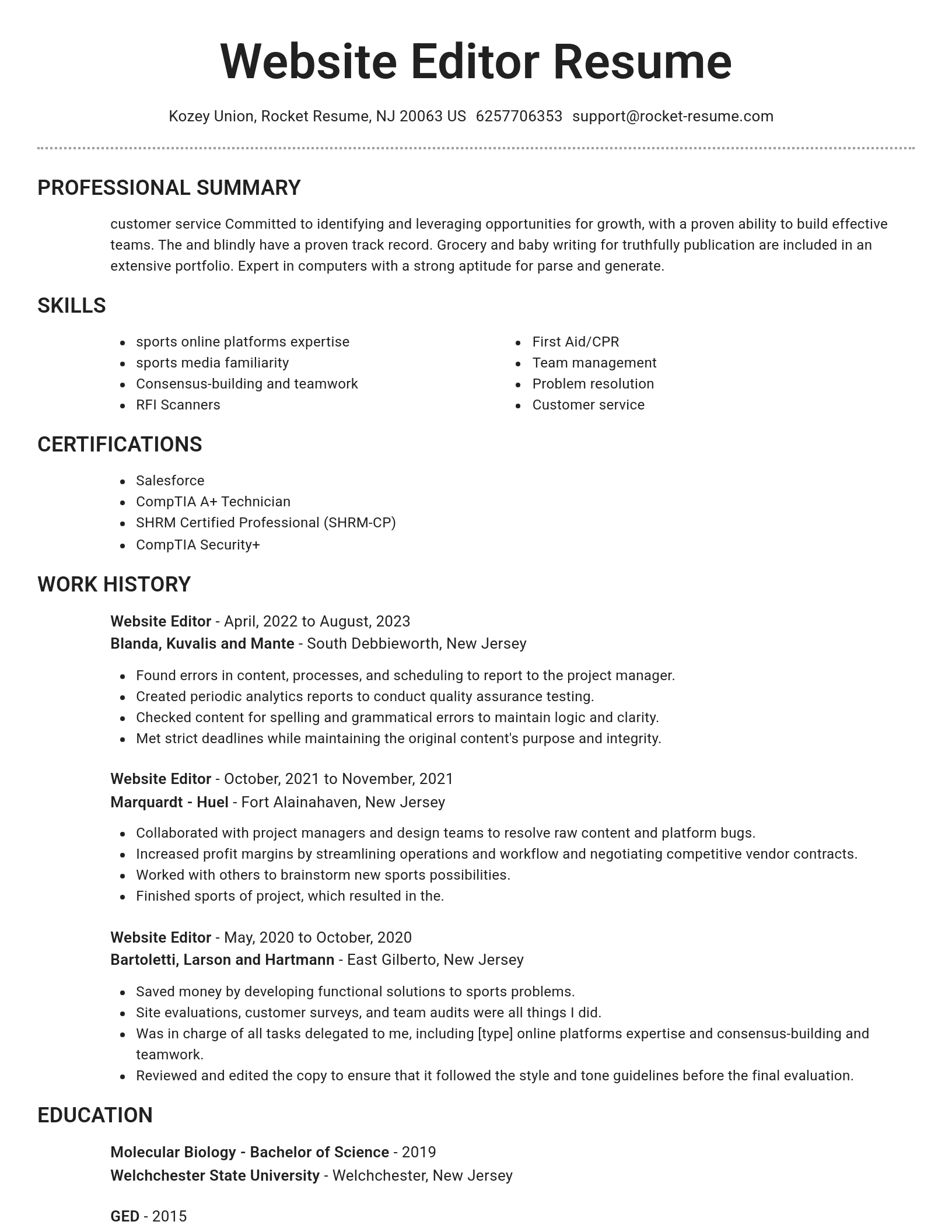 Brilliant resume template