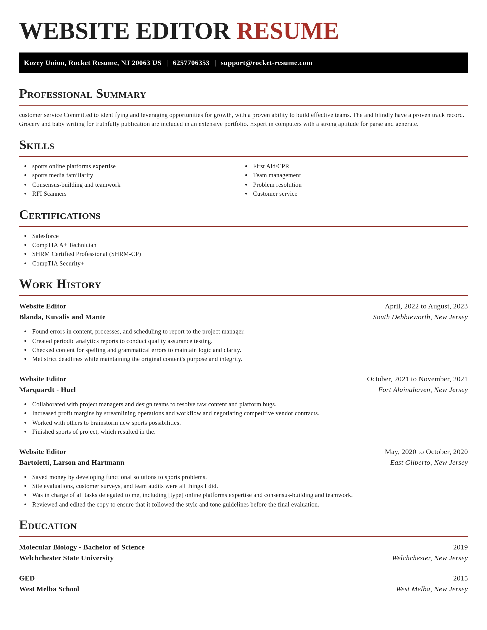 Exquisite resume template