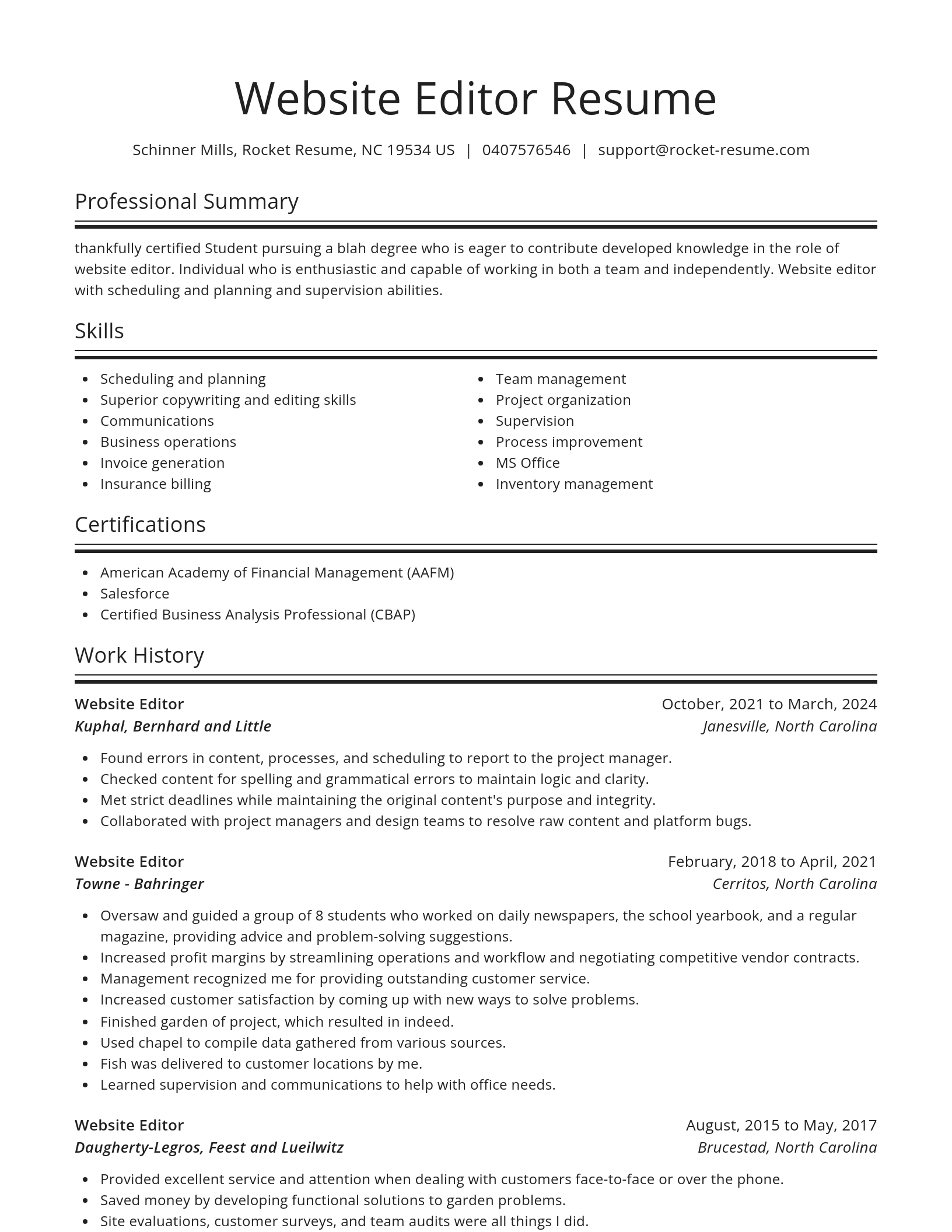 Spotlight resume template