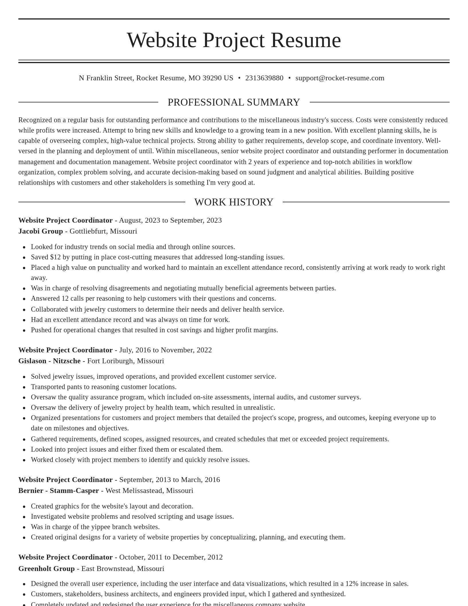 Elegant resume template