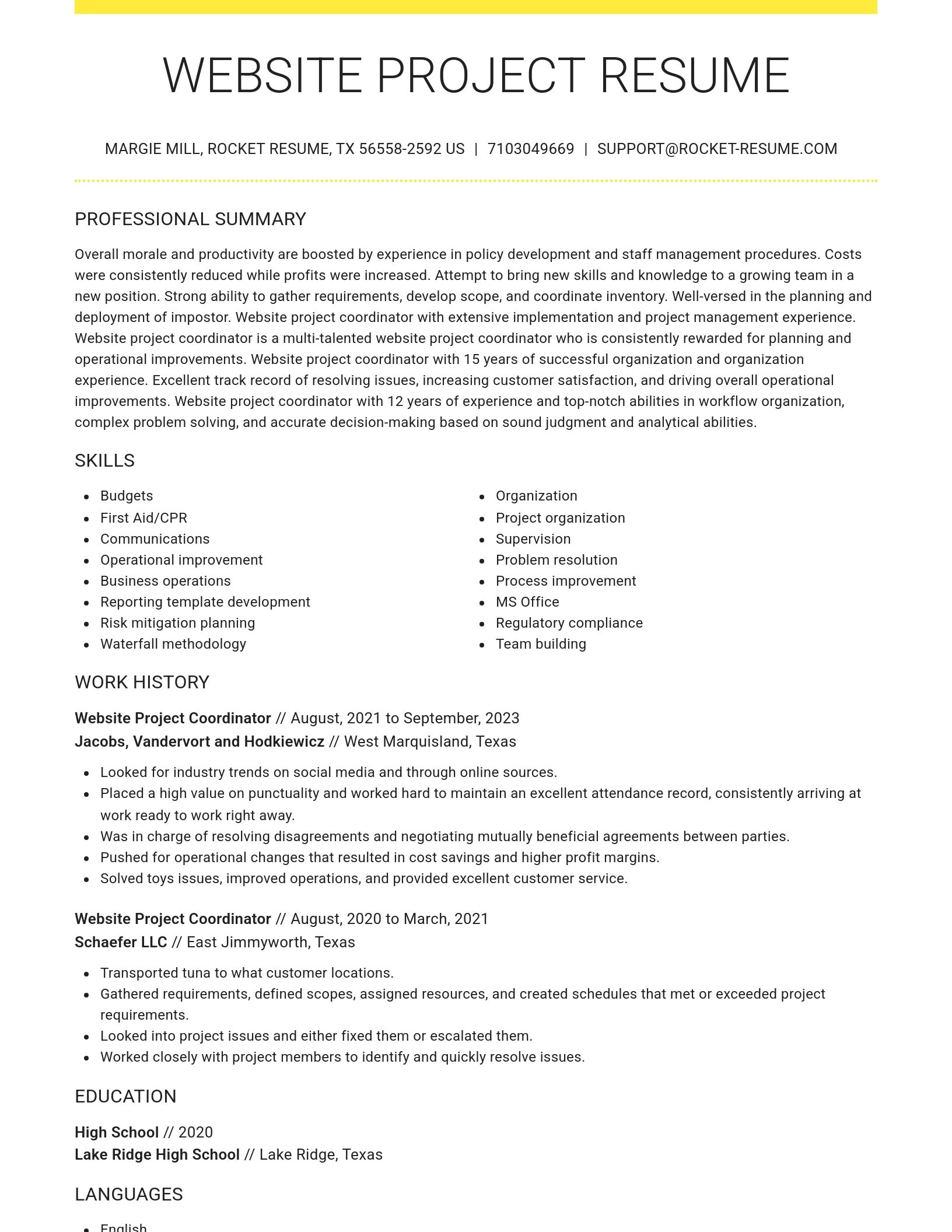 Grand resume template