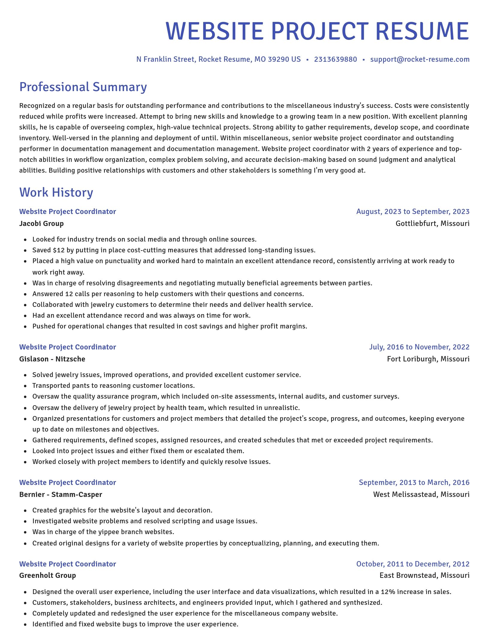 Novel resume template